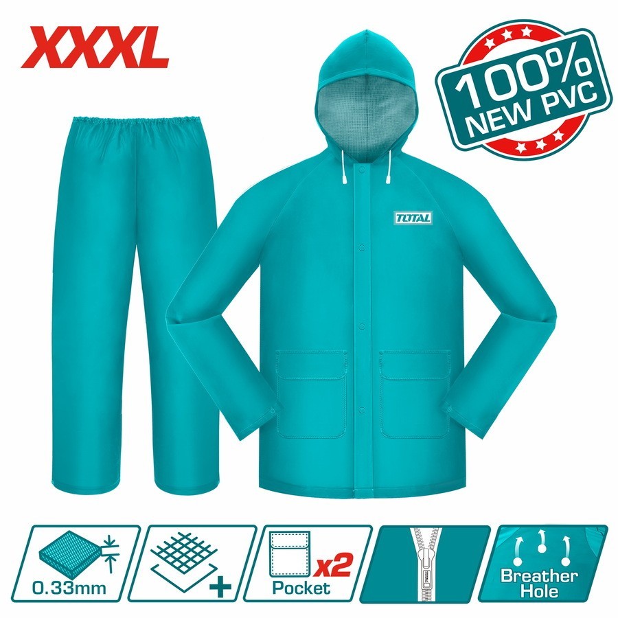 TOTAL TOOLS RAIN SUIT NEW 100% PVC GREEN ALL SIZES AVAILABLE