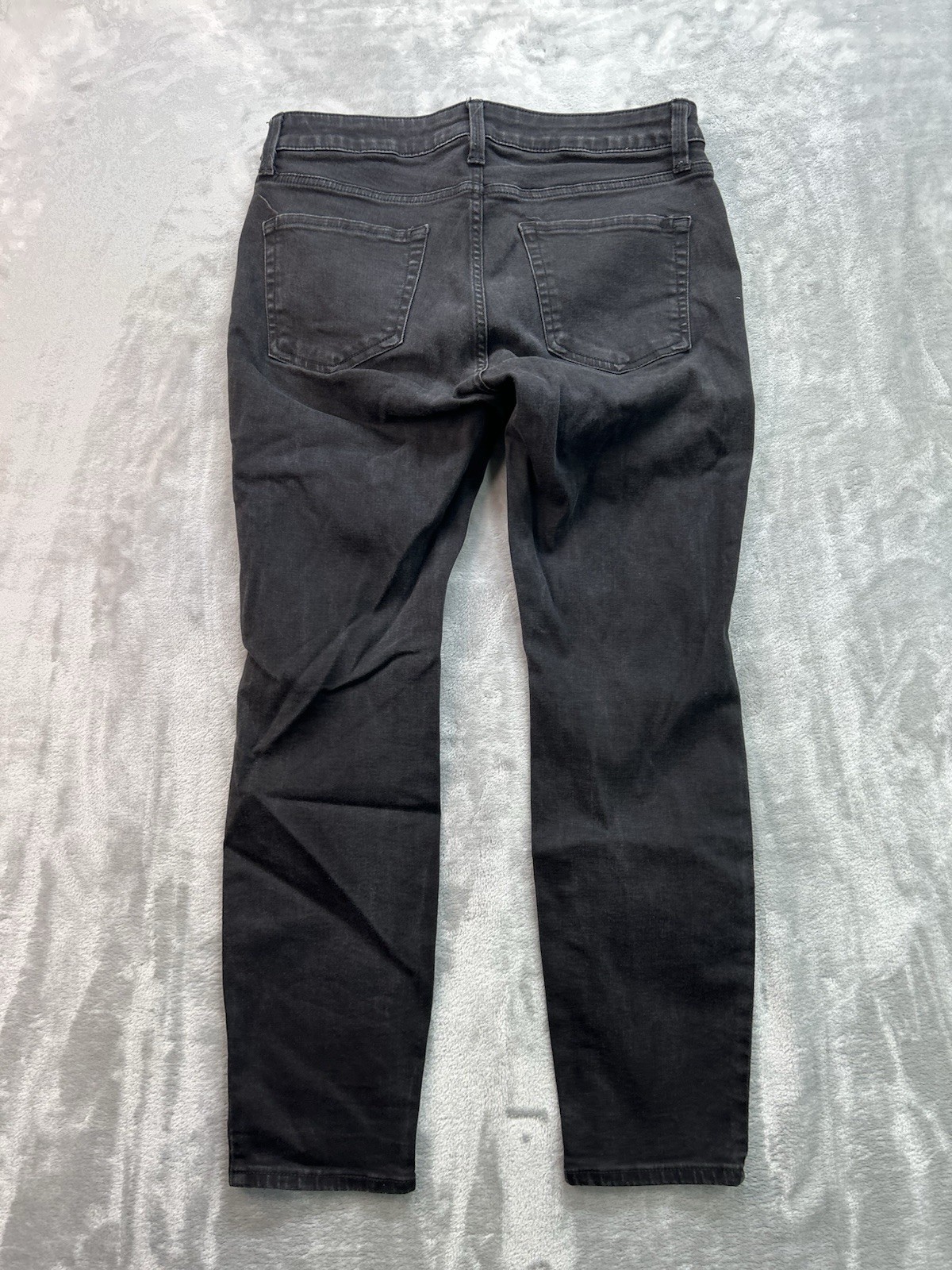 a.n.a. Petites Jeans Womens Sz 10P Black Skinny Stretch Denim Whiskered Faded