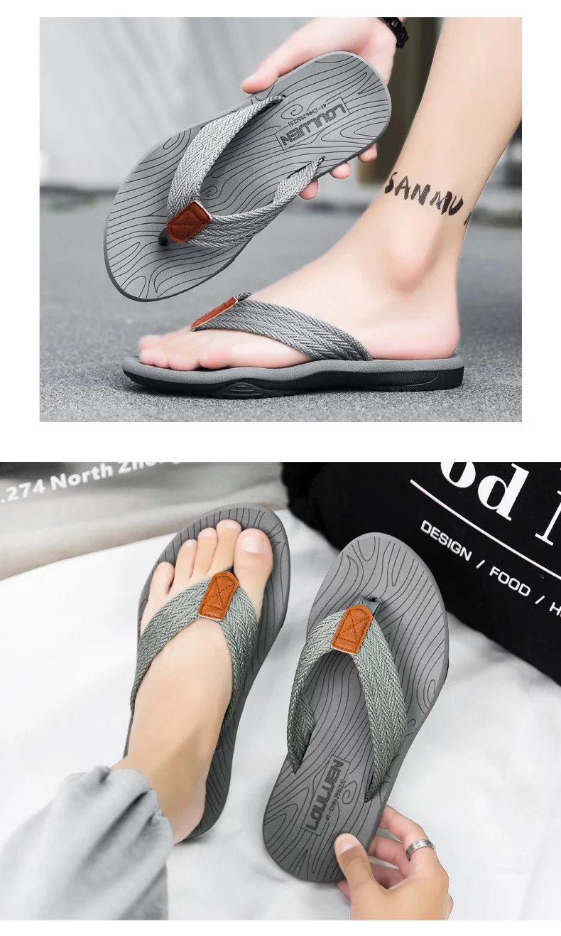 Men Flip Flop Sandals Slip-On Summer Beach Casual Footwear Slides Slippers Gift