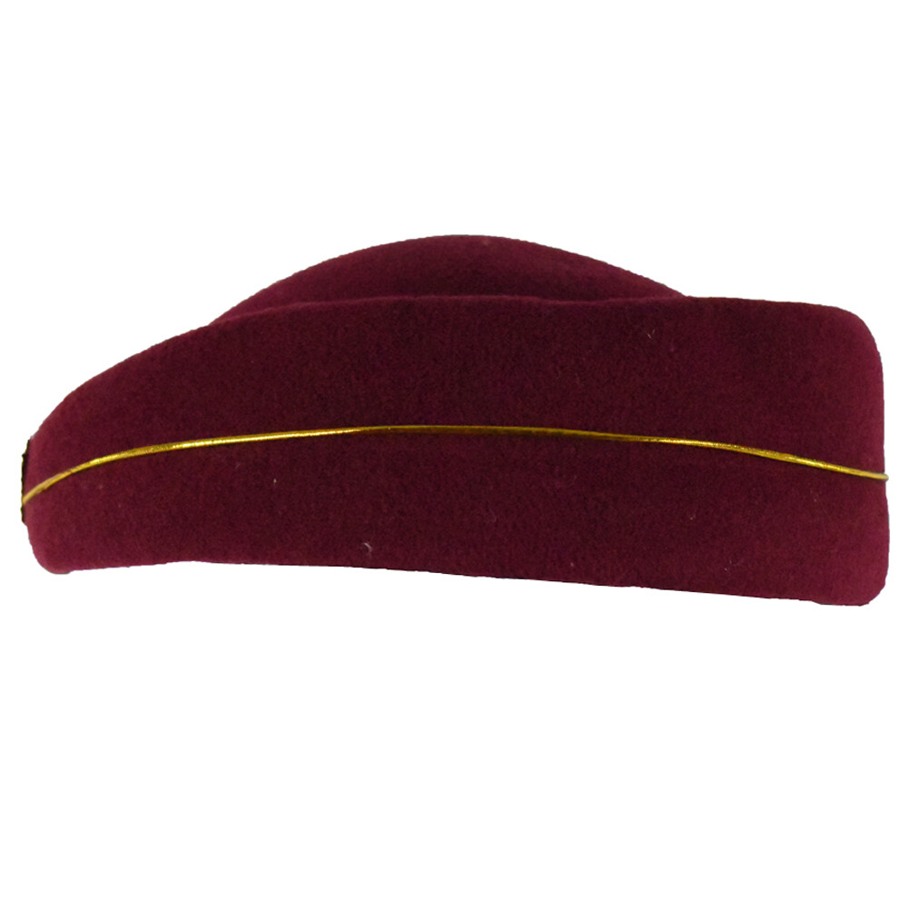 Airline Stewardess Flight Attendant Air Hostess Vintage Looking Hat Wine Red