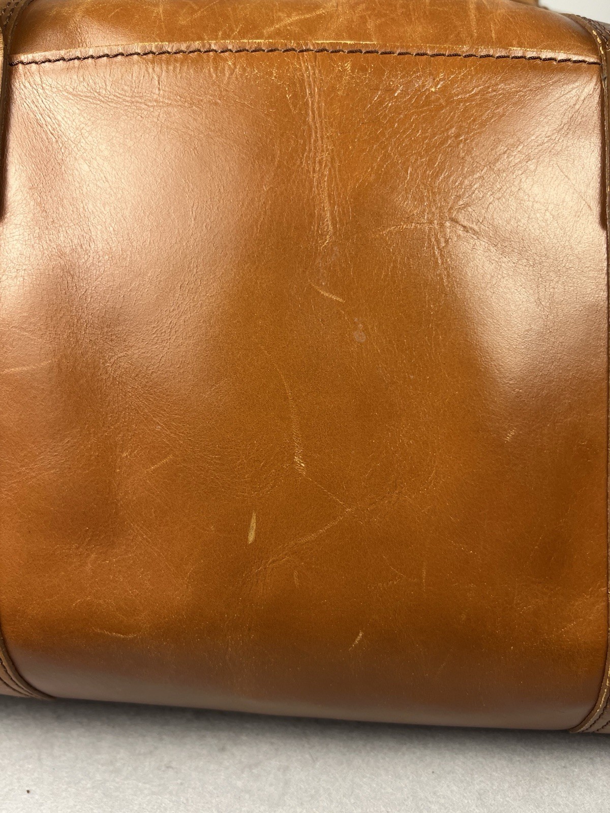 Rawlings Genuine Brown Leather Duffle Bag Shoulder Strap Inner Pockets READ
