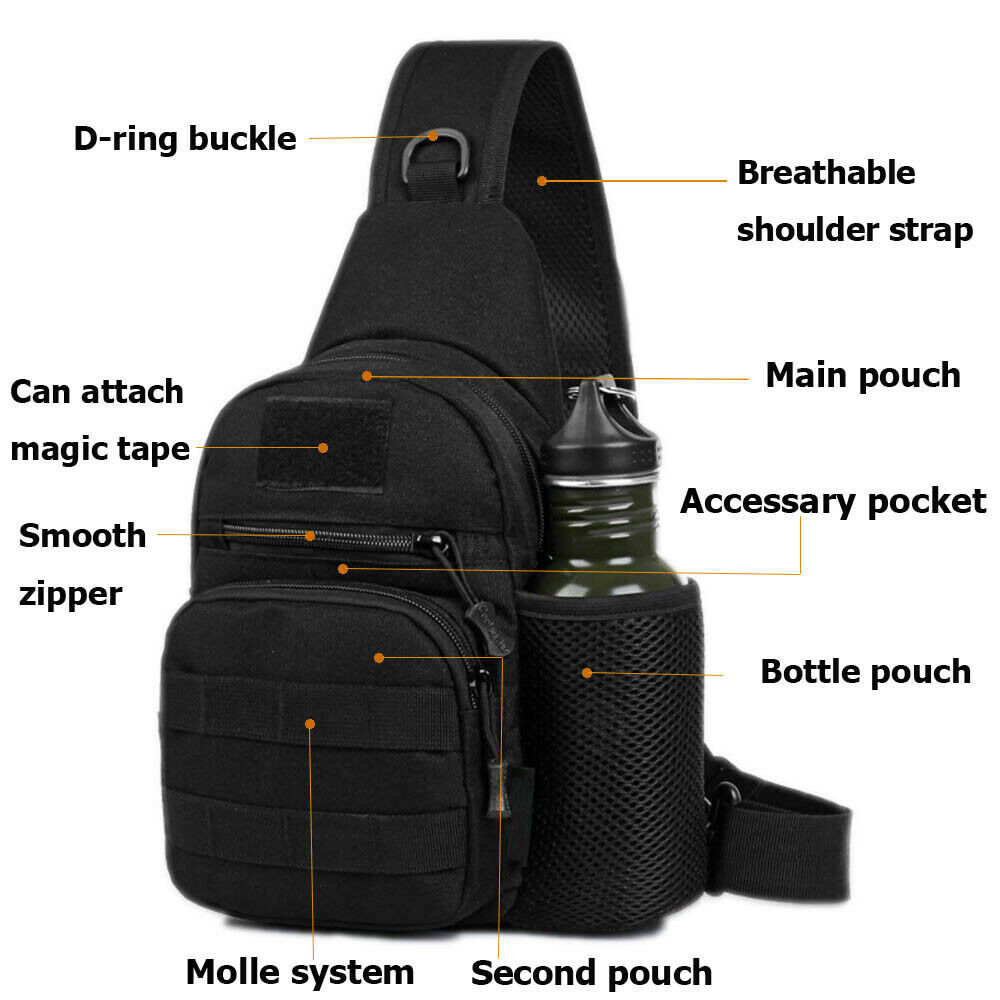 Tactical Military Sling Shoulder Backpack Molle EDC Small Crossbody Chest Pack