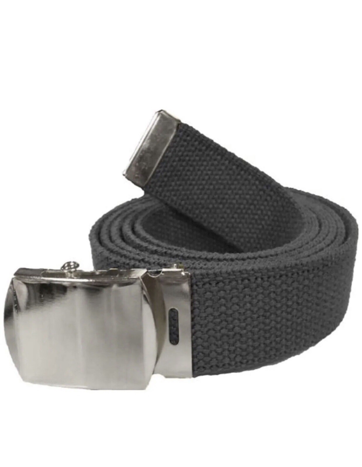 NEW ADJUSTABLE 56”CANVAS MILITARY WEB BELT BLACK SILVER BUCKLE BUY 2 GET 1 FREE