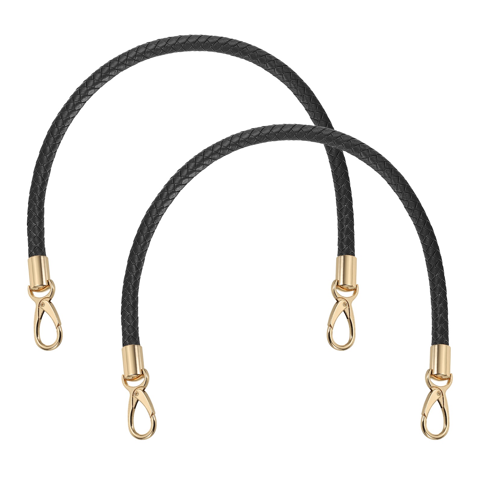 2 Pcs Braided Purse Strap, 21.6 Inch for Handbag Tote Making (Black)