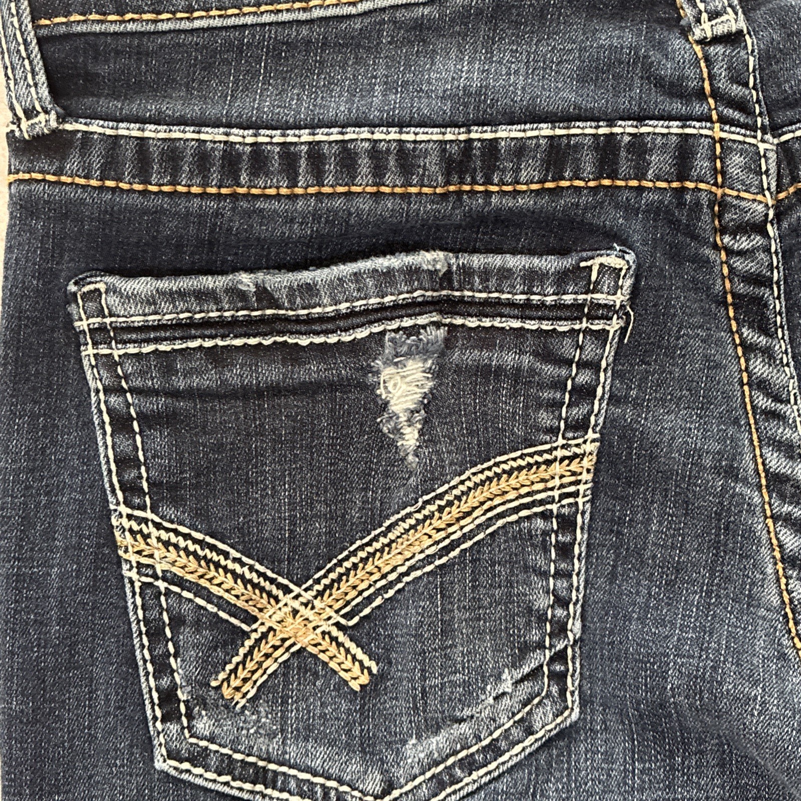 BKE Buckle Jake Jeans Men’s Size 30×32 Distressed Straight Leg Stretch Dark Wash
