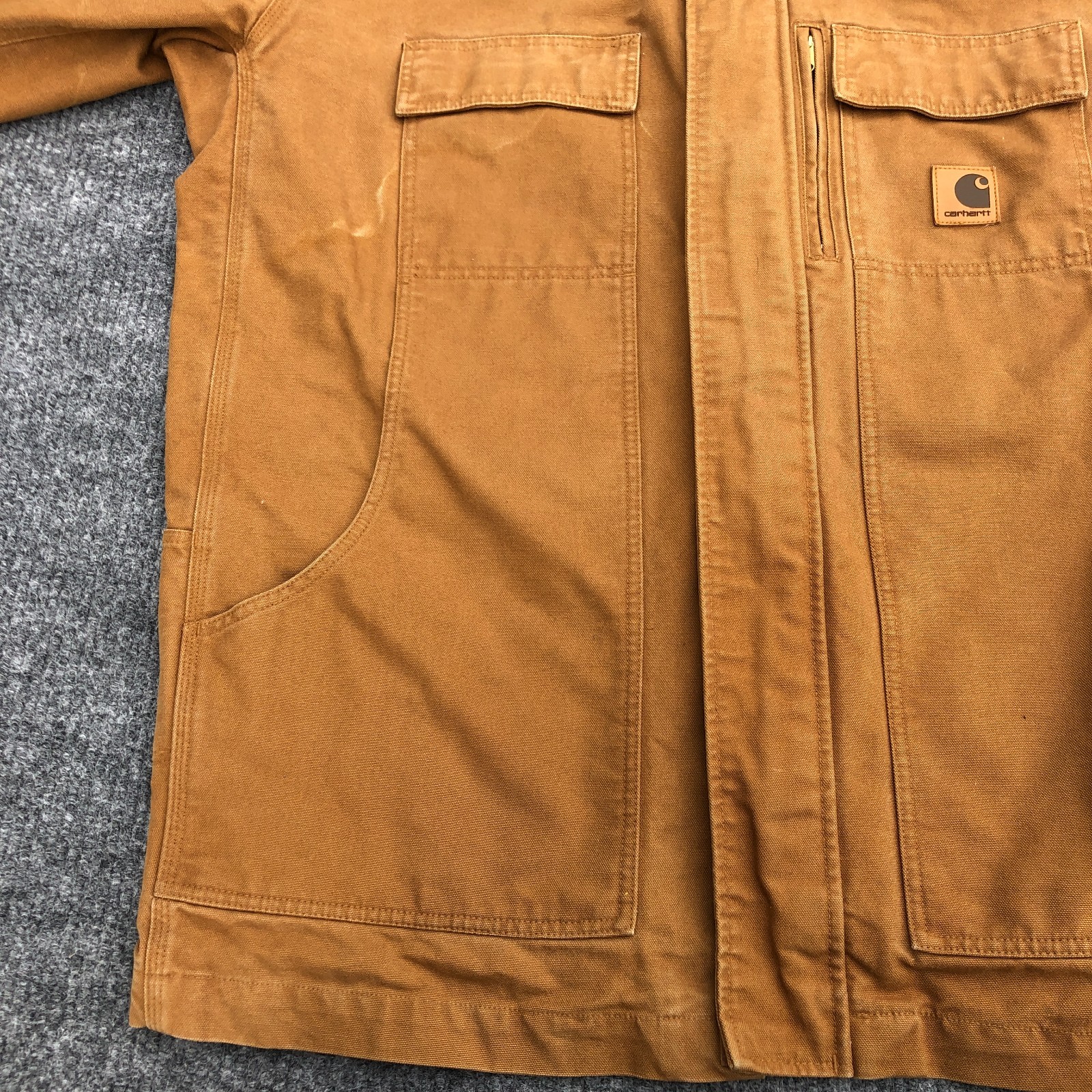 Carhartt C75 BRN Canvas Hooded 3 in 1 Jacket Coat No Liner Men’s Size XL
