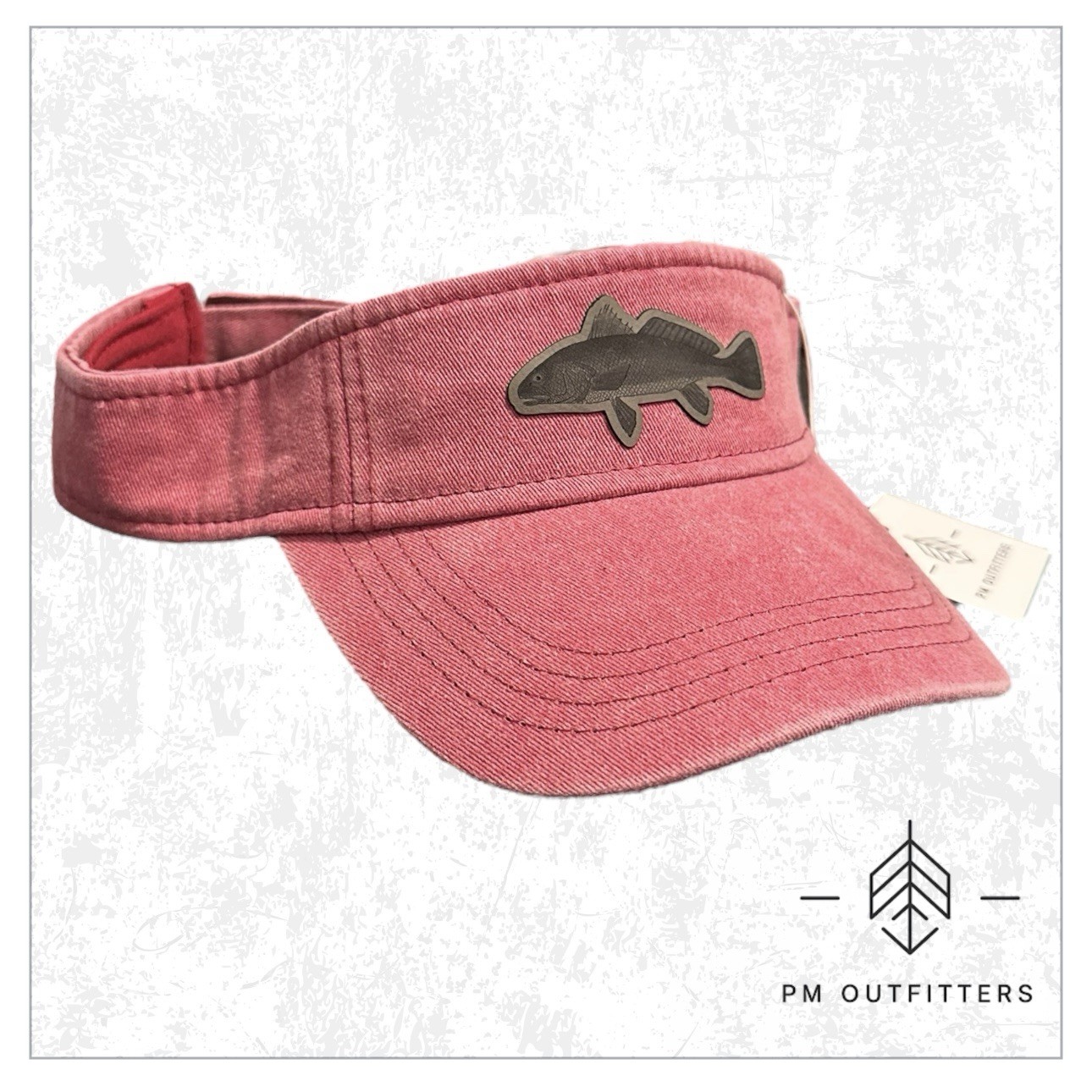 Custom Made Redfish Fish Fisherman Patch Sportsman Pigment Dyed Cotton Visor