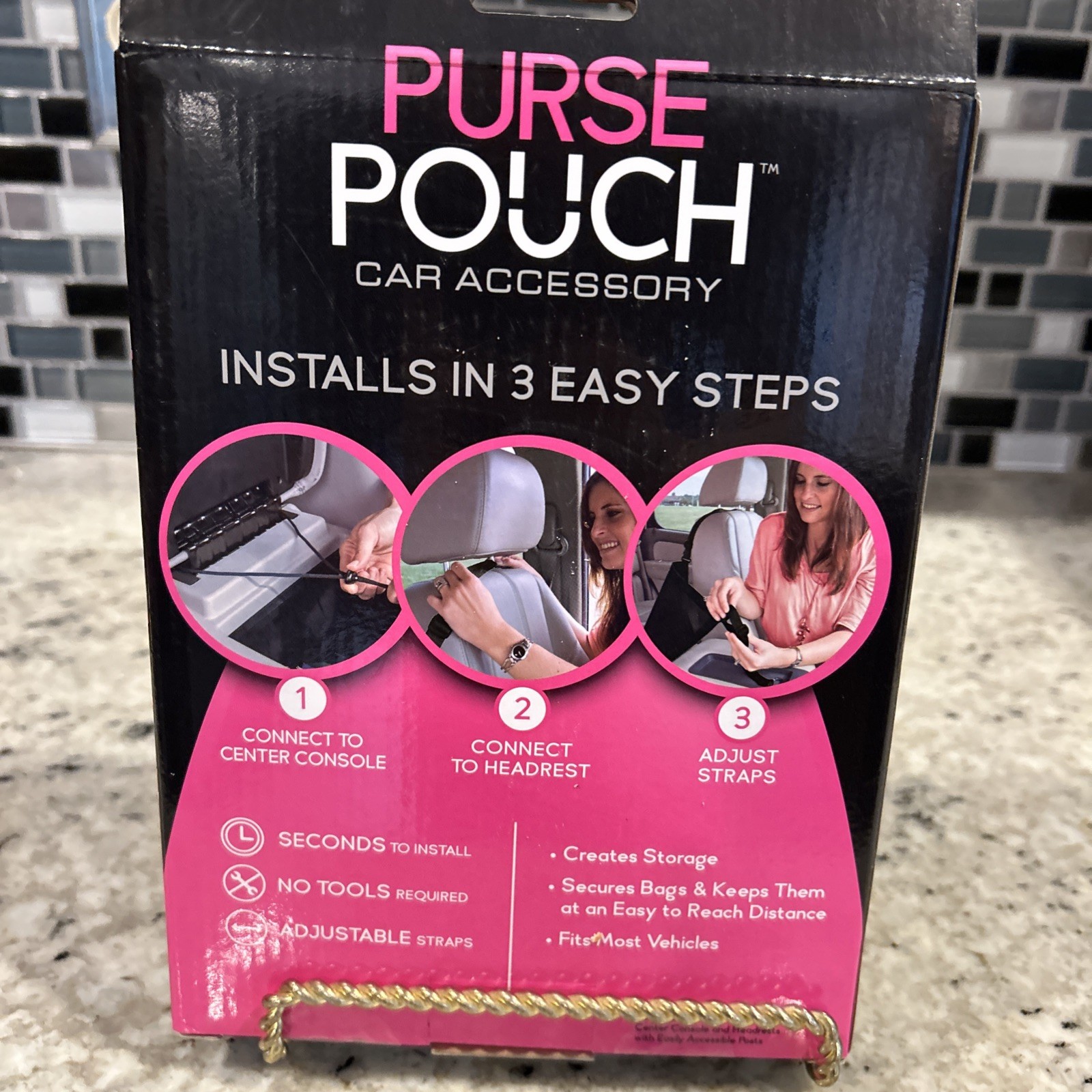 Purse Pouch Car Accessory Organizer Holder As Seen on TV Black Brand New