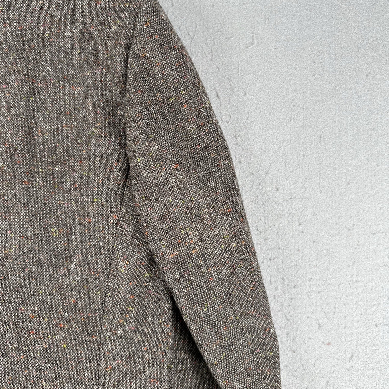John Molloy Blazer Men’s 40 Long Brown Donegal Tweed Wool Jacket 2 Button