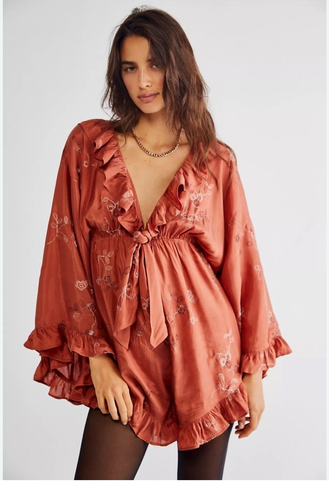NWT FREE PEOPLE Dance All Night Romper Ruffle Embroidered Mini Size S MSRP: $168