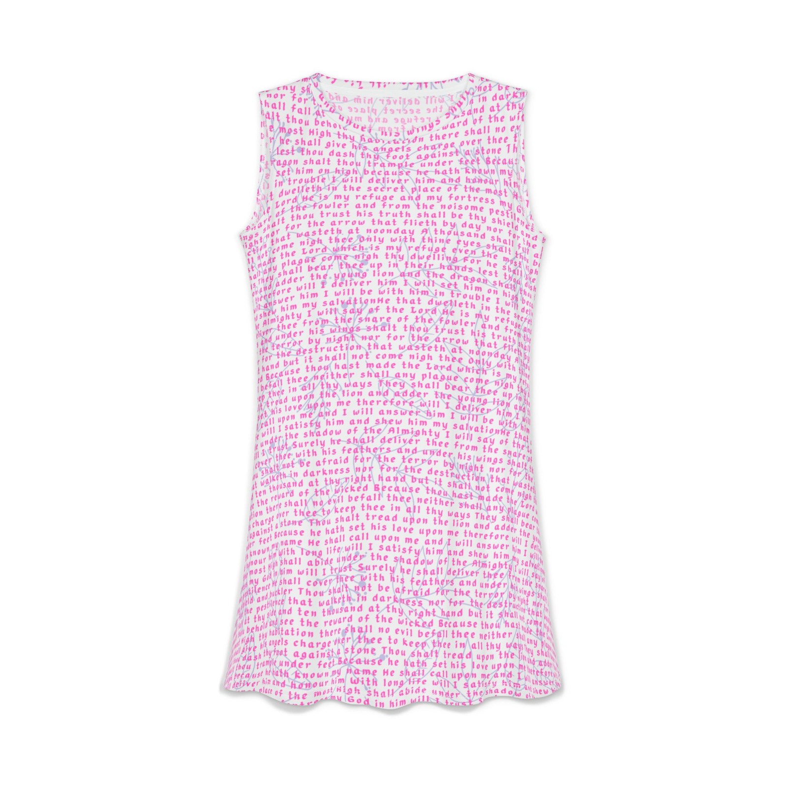 Pink Script Psalm 91 Pattern Dress | All-Over Print