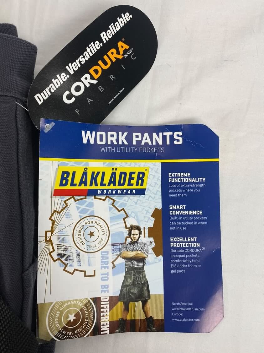Blaklader Cotton Durable Work Wear Pants 42×30 Cordura Reinforced Pockets Rave