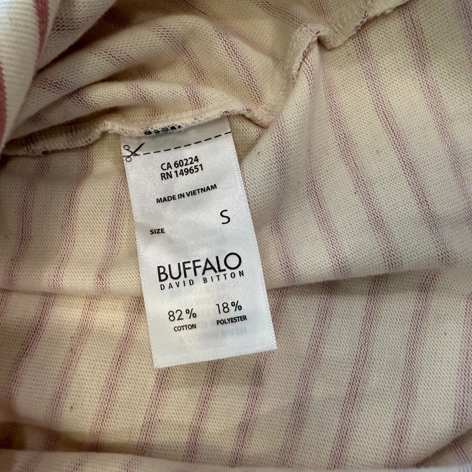 NWT Buffalo David Bitton Striped T-Shirt Everyday Dress Sz S Rose Cream Knit NWT