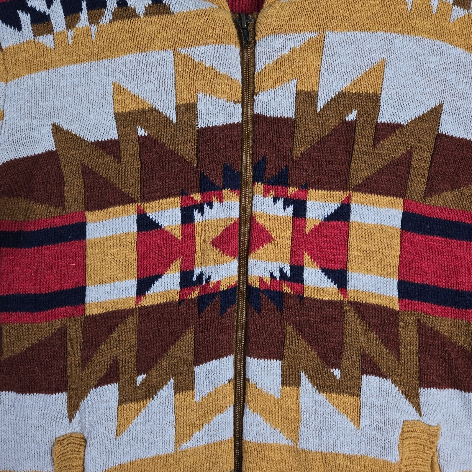 Sun + Stone Cardigan Sweater Mens M Southwestern Aztec Full Zip Cotton Shawl