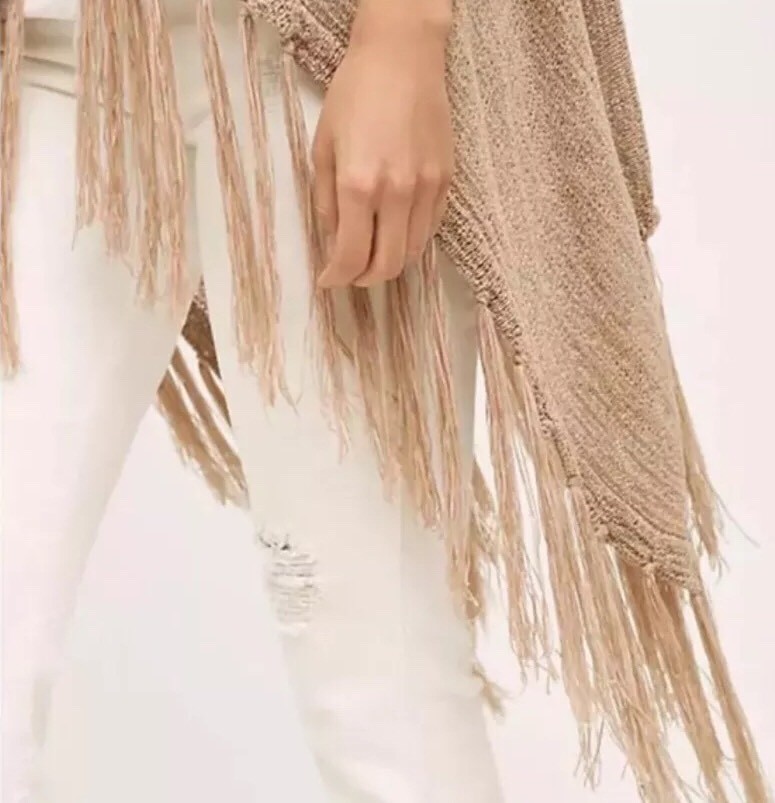 NEW Anthropologie Maritza Fringe Sweater Vest One Size XS S M L Evelyn K Z135-3