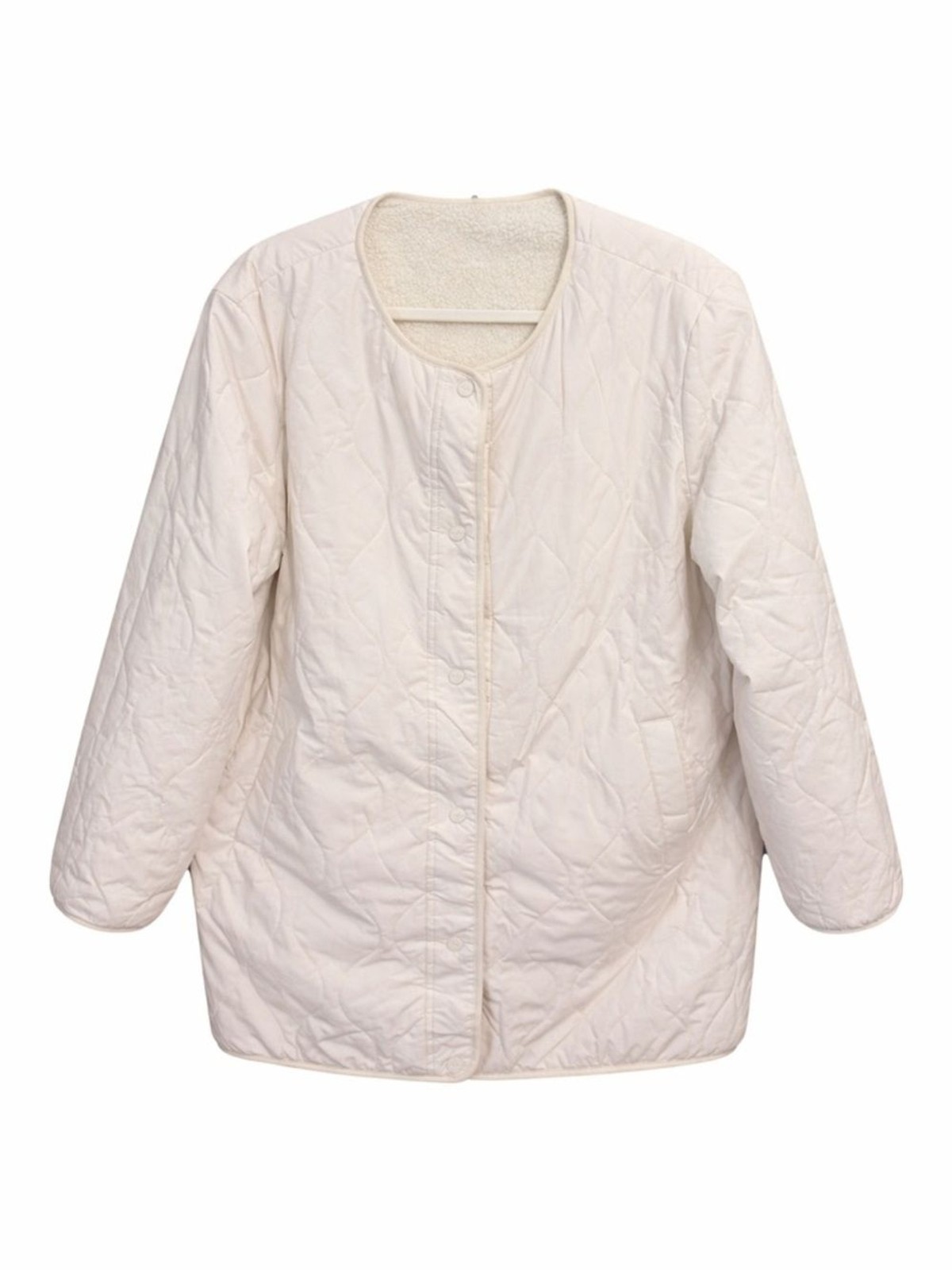 New Koolaburra by UGG Ivory Reversible Quilted Snap Jacket Women Size 18