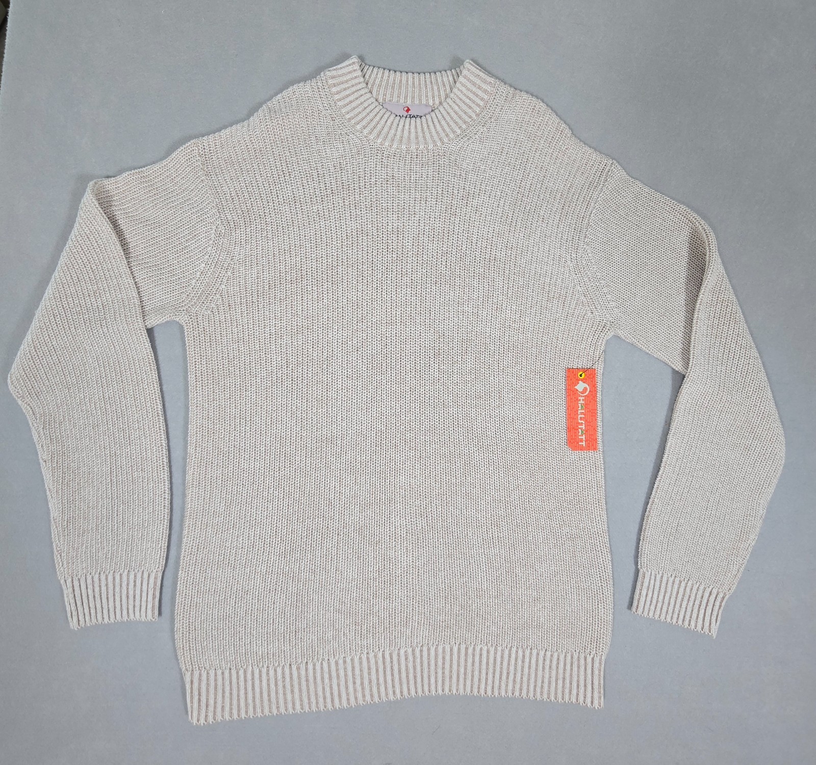 Hallstatt Men’s Shaker Sweater Size L Cloud Gray Long Sleeve Cotton Blend