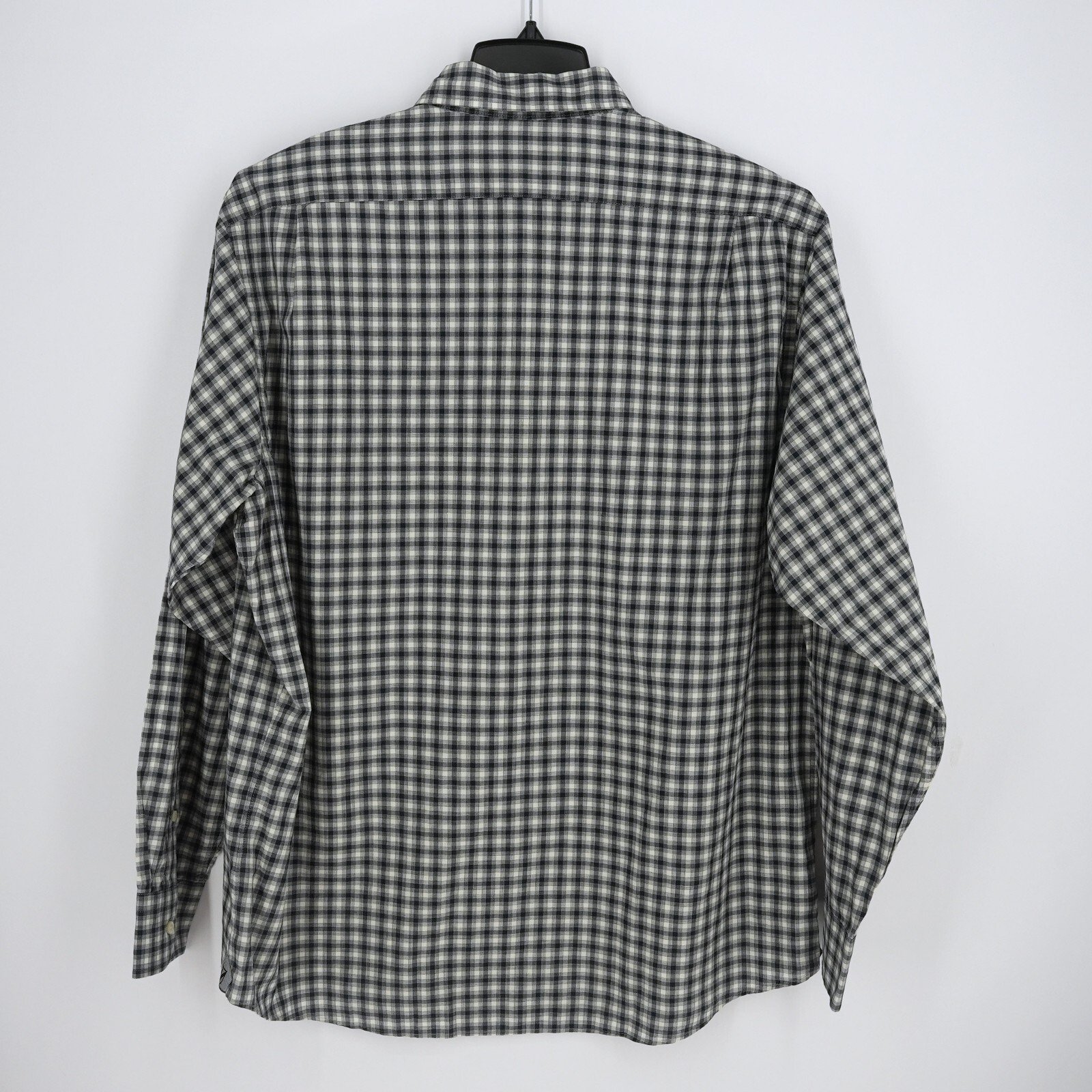 Cremieux Men’s Long Sleeve Shirt XL Gray Navy Check 100% Cotton NWT $79.50