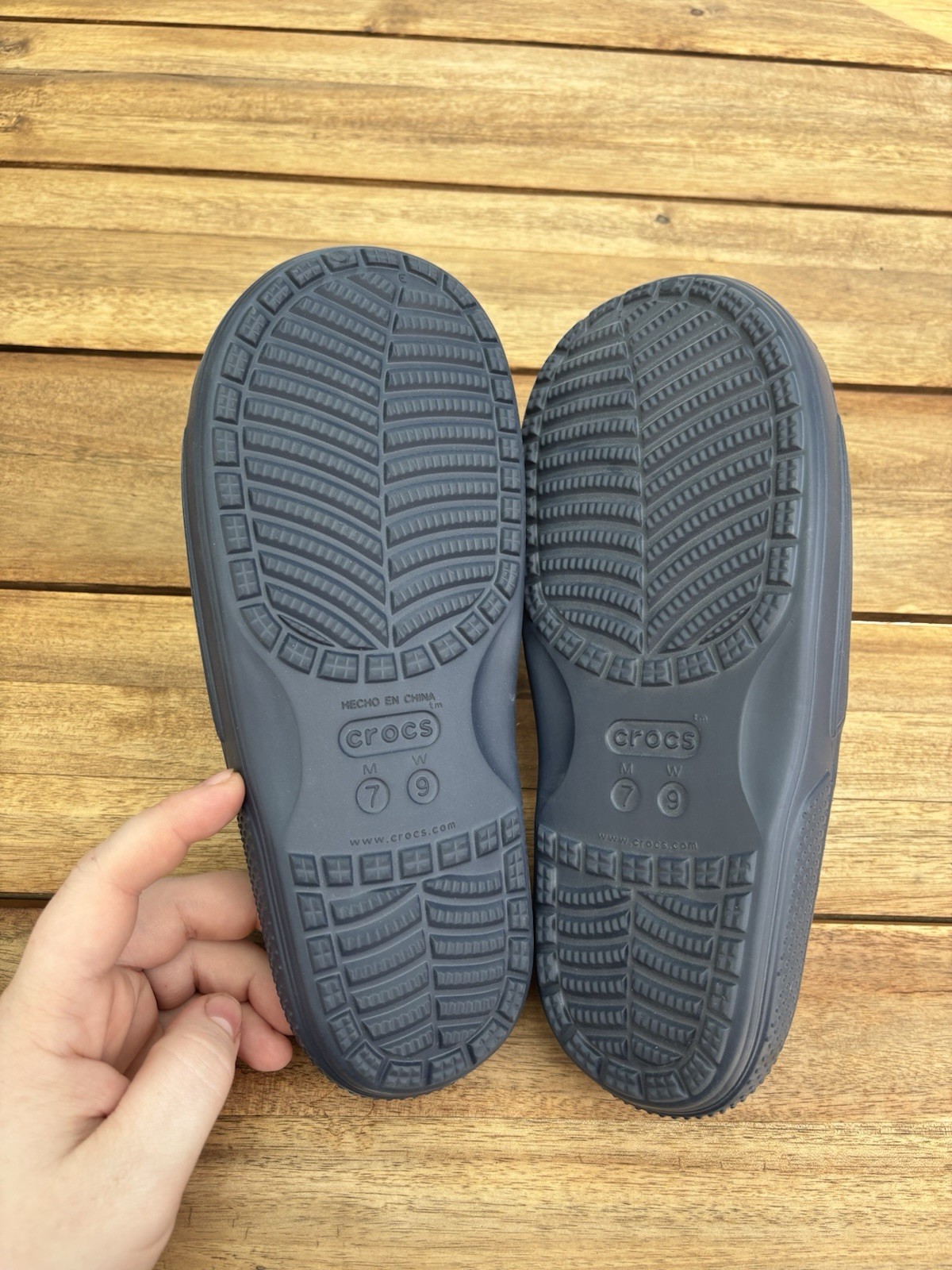 Crocs Classic Slide Navy Blue Rubber Slip On Sandals Unisex US M7/W9