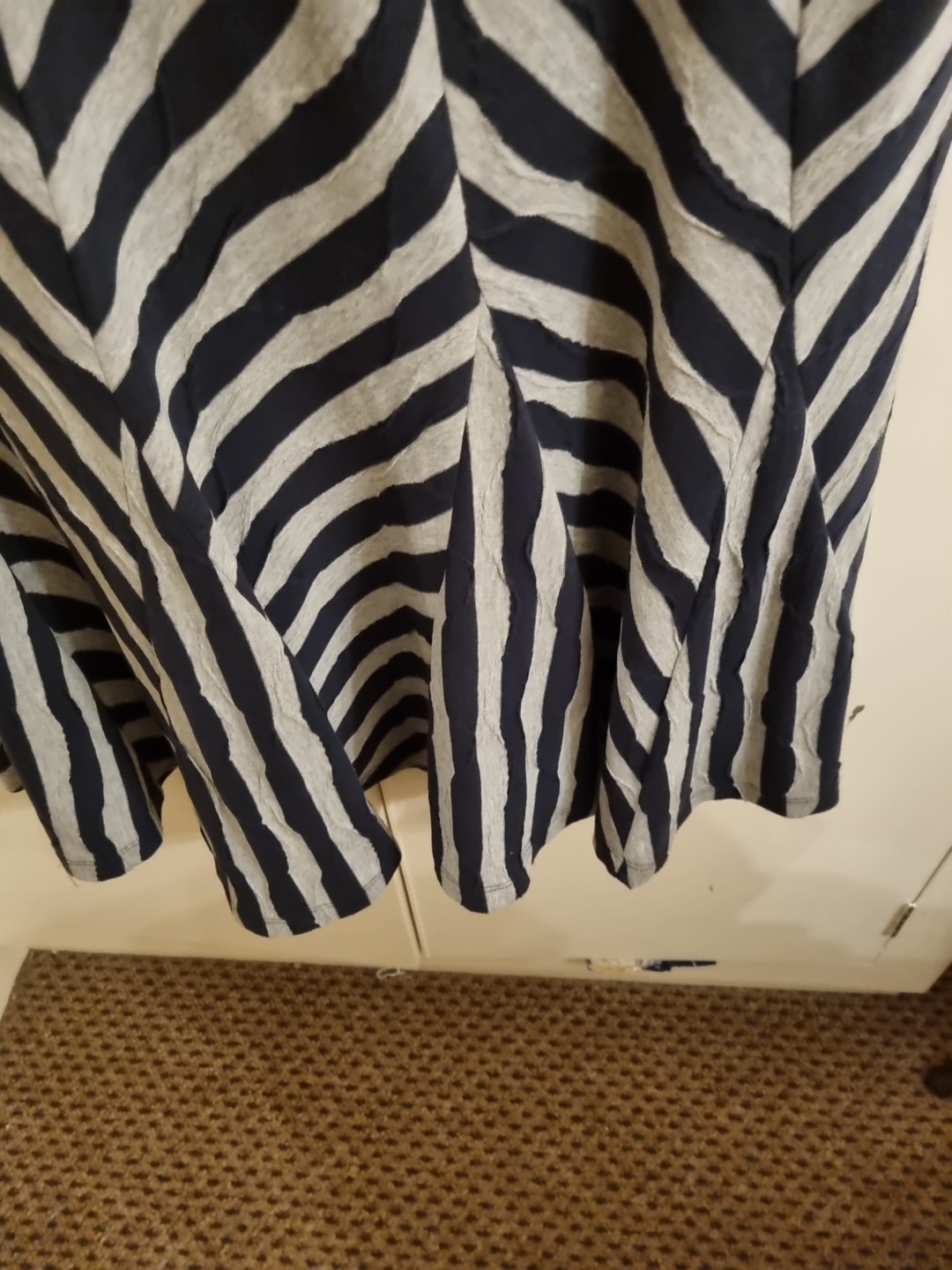 Per Una Black And Grey Striped Dress, Size 20r