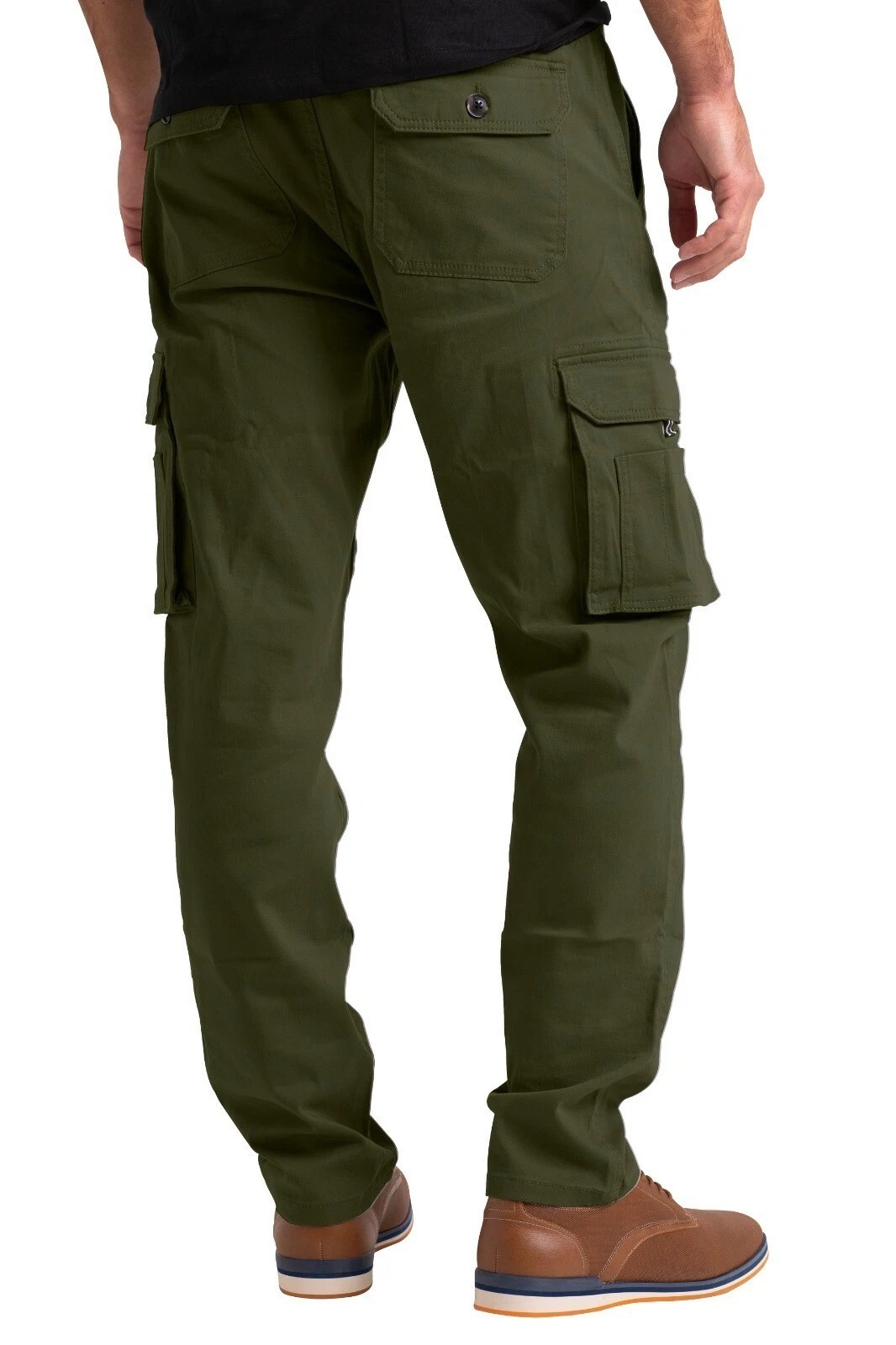 Men’s Flex Cargo Trousers Heavy Duty Stretch Casual Pants