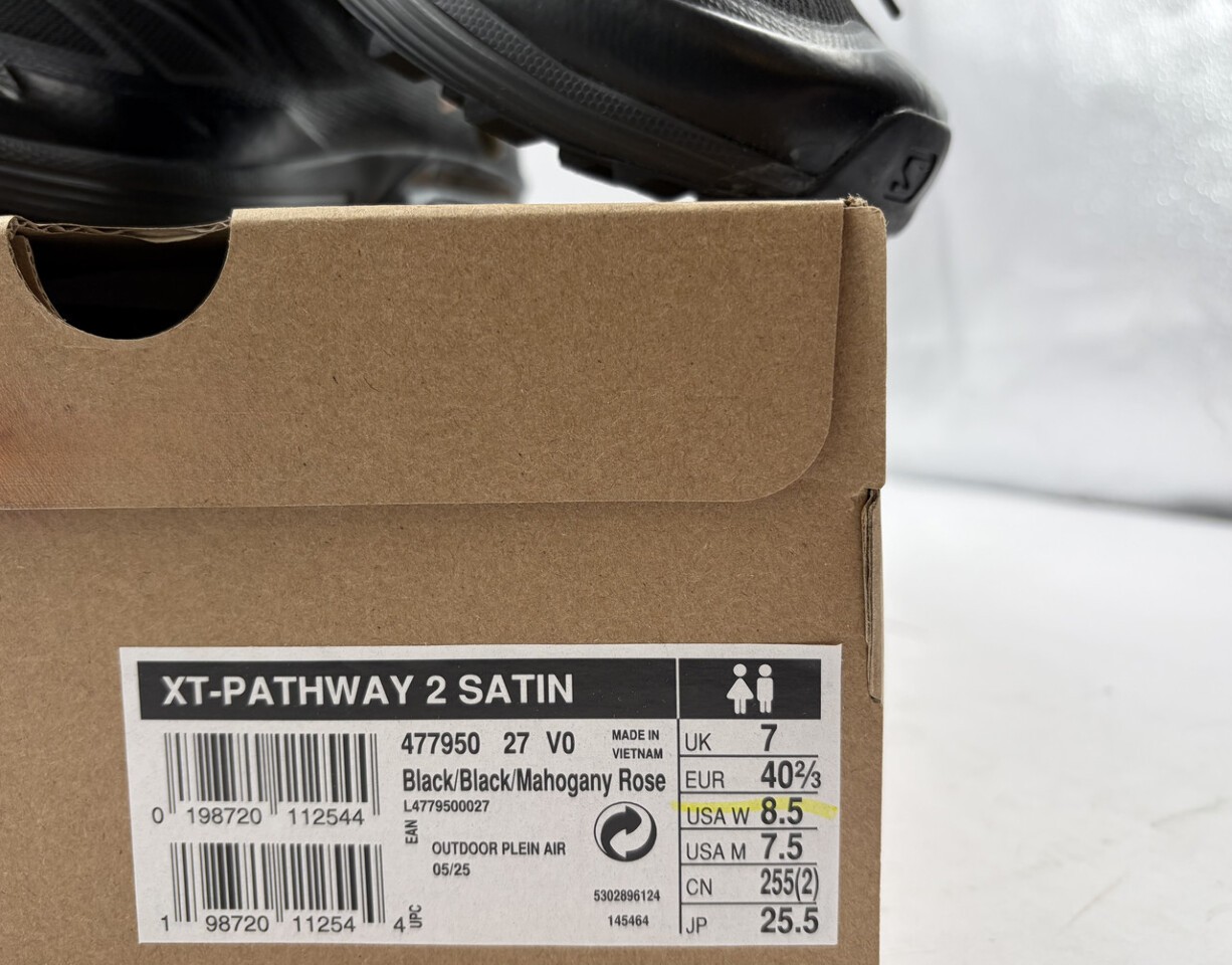 SALOMON XT-PATHWAY 2 SATIN 477950 BLACK/ MAHOGANY ROSE SZ 8.5 EURO 40 2/3