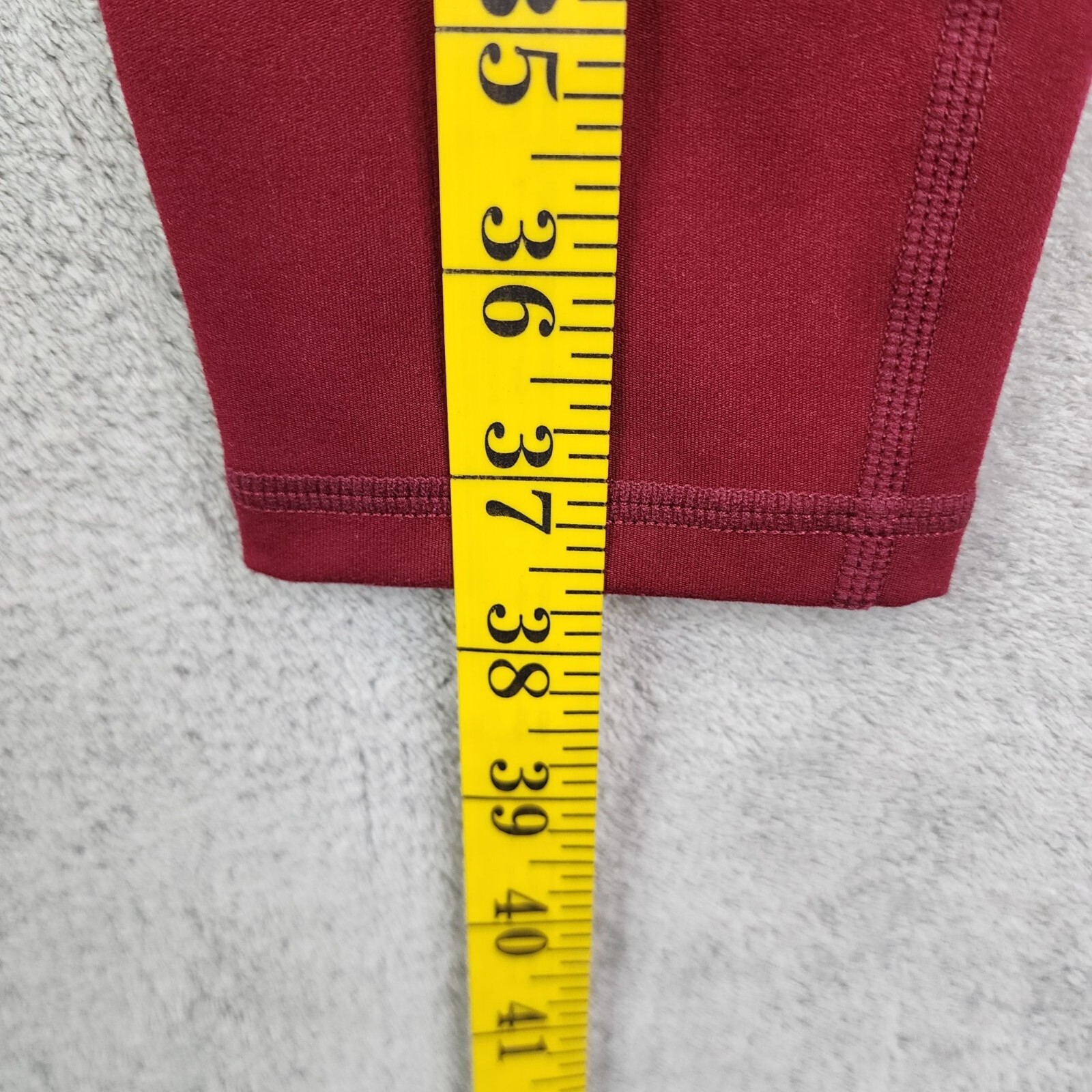 Womens Burgundy Leggings Pants w/ Pockets Stretch Polyester Spandex Blend 3XL