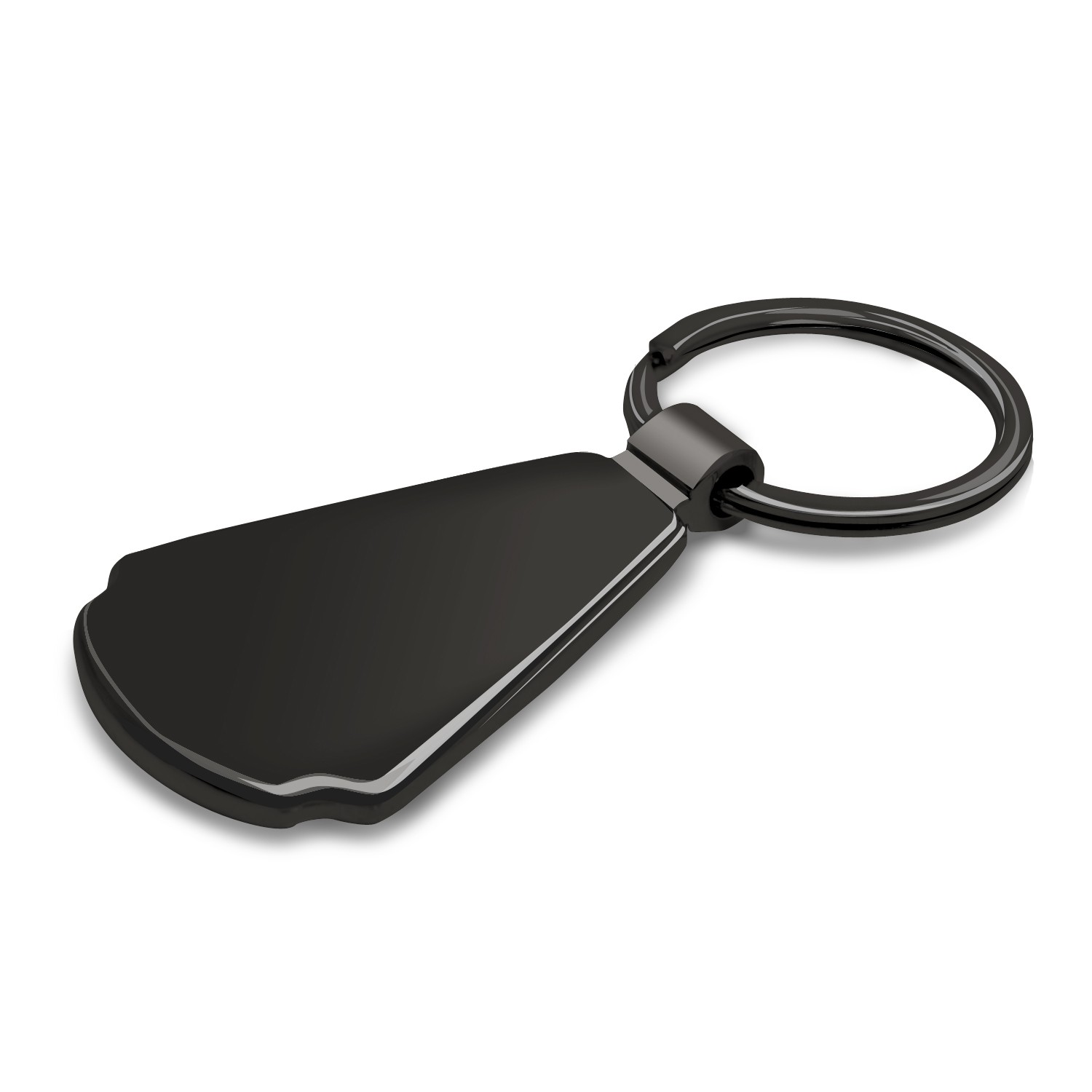 United Kingdom UK Flag Real Black Carbon Fiber Gunmetal Gray Teardrop Key Chain