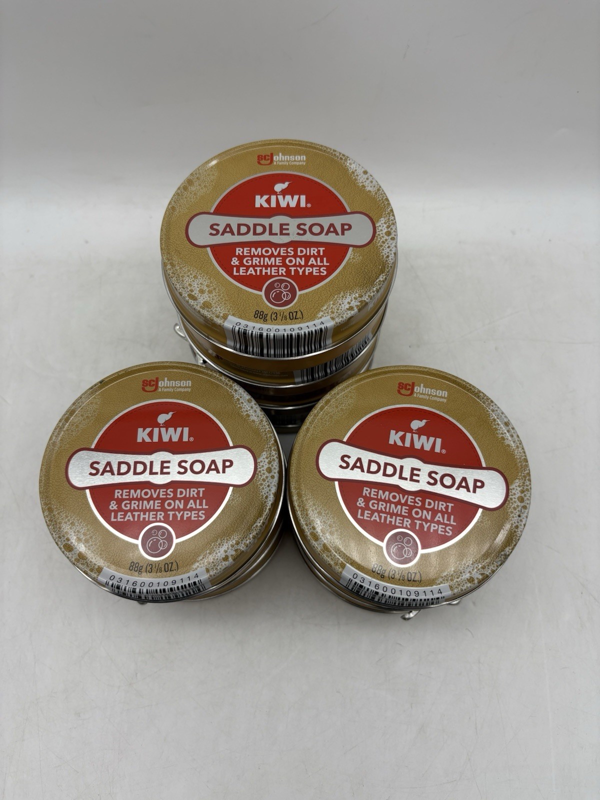 Kiwi SC Johnson Saddle Soap Tin 3 1/8 Ounce Paste Each New Lot of 10