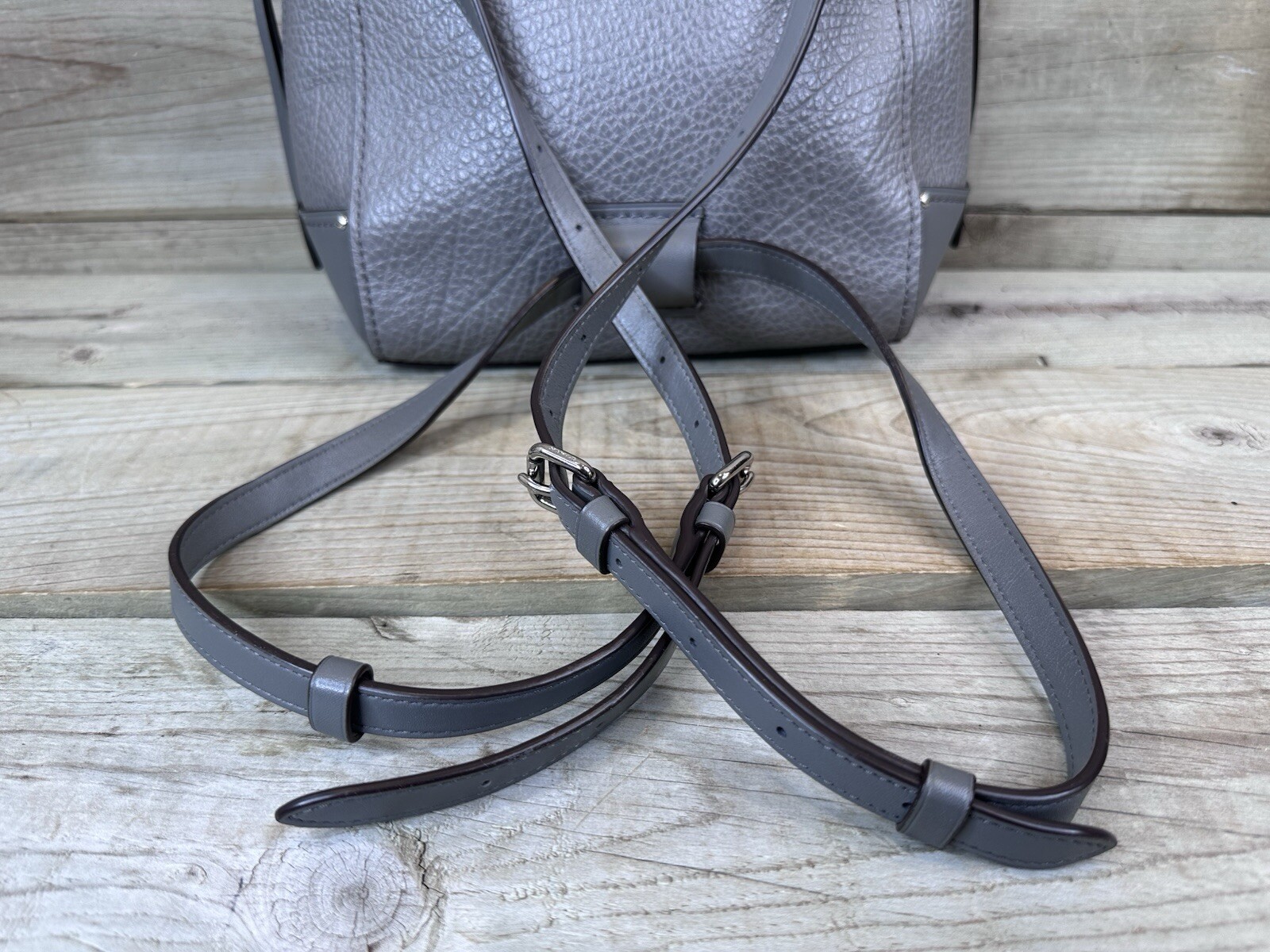 TRENDY Coach FAYE CONVERTIBLE BACKPACK 30525 Gray Leather Shoulder Bag Crossbody