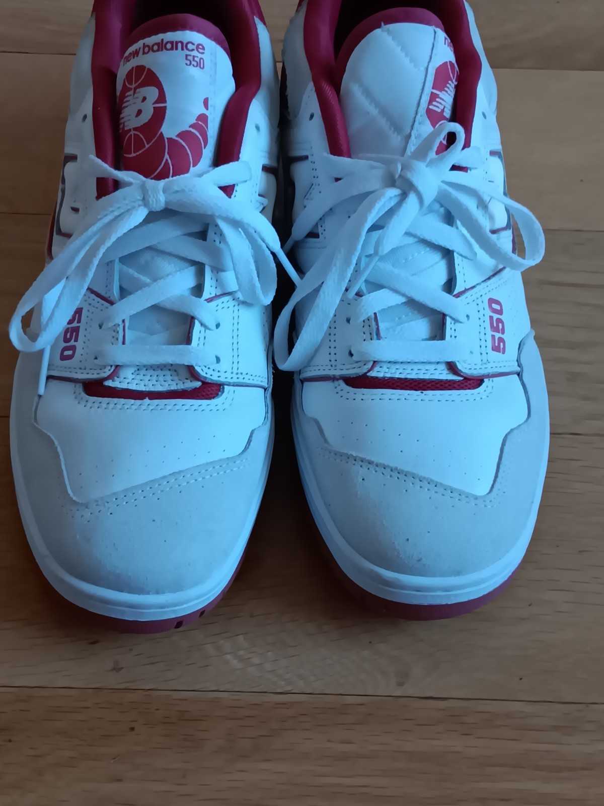 New Balance 550 White Red Sneakers Size 11.5 US Men