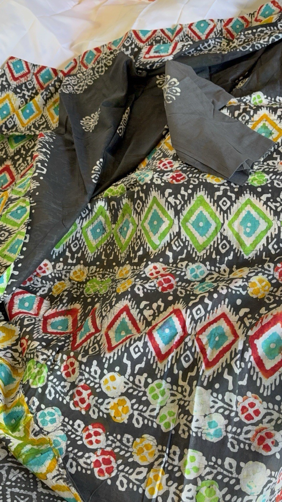 NEW 🆕, Cotton BATIK SAREE. ( Item#L2742 ) including blouse piece. Only $33