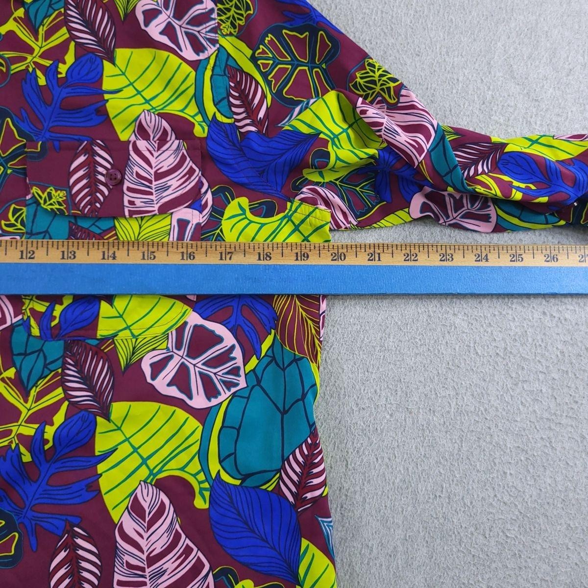 Coolibar Shirt Womens Small Multicolor Tropical Leaf Button Up UPF 50+ Tunic