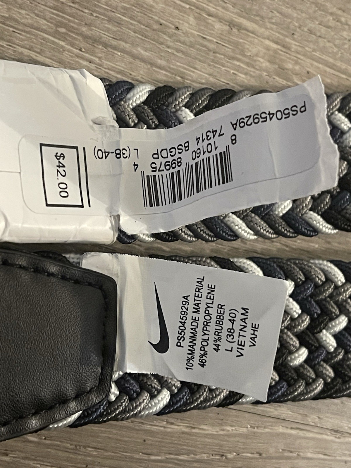 Nike Men’s G-Flex Golf Multi-Weave Stretch Woven Belt BLK/NAVY/GRAY size L 38-40
