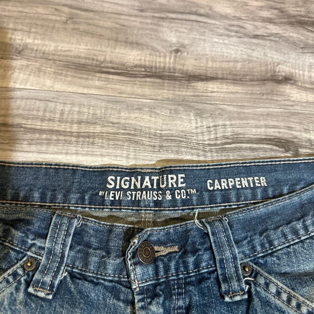 Signature by Levi Strauss & Co. Carpenter Jeans with Paint Splatter Distressing