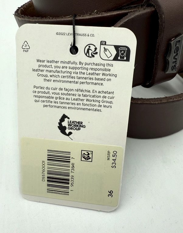 Levi’s Men’s 1.49 In (38MM) Bovine Leather Belt Dark Brown (Size 36) 8417