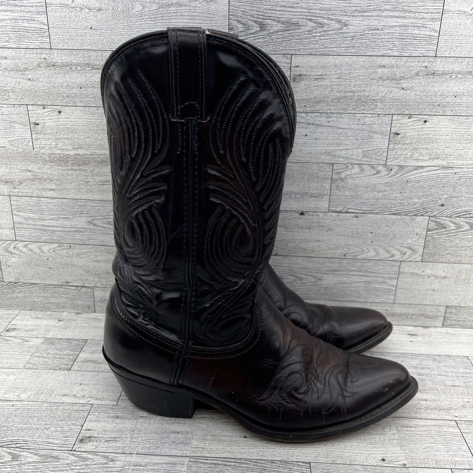 Laredo 2637 Brown Leather Western Cowboy Boots USA Men Size 9 2E