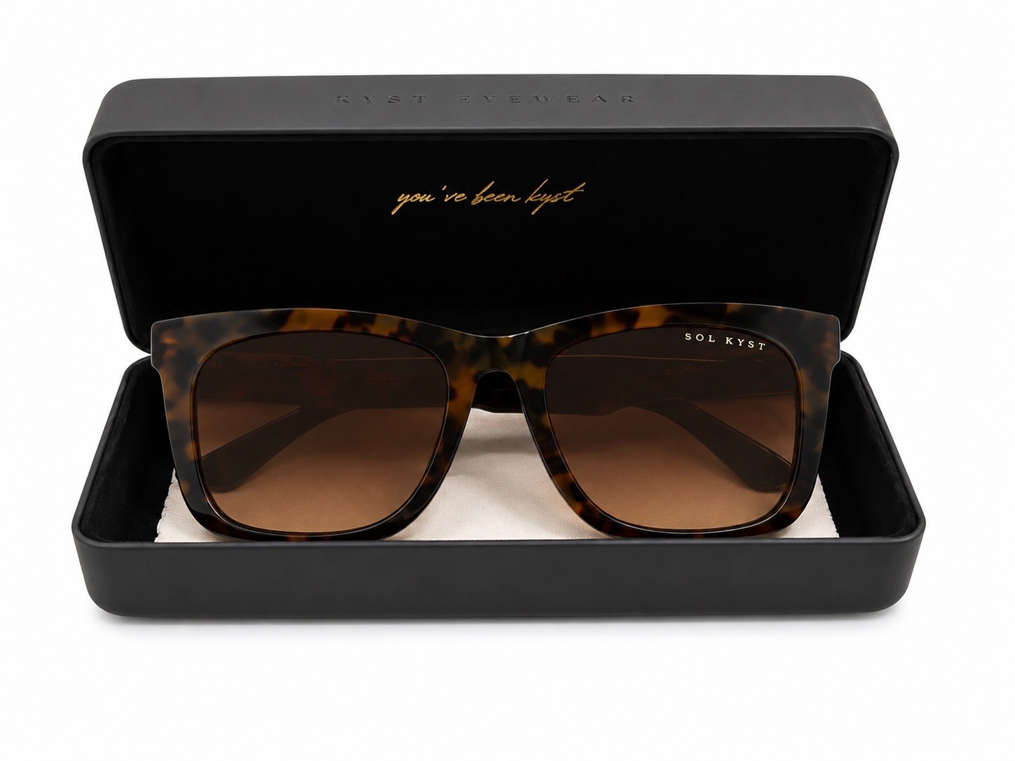 SOL KYST After Glow Tortoise Shell Sunglasses Brown Gradient Lenses w/Case Cloth