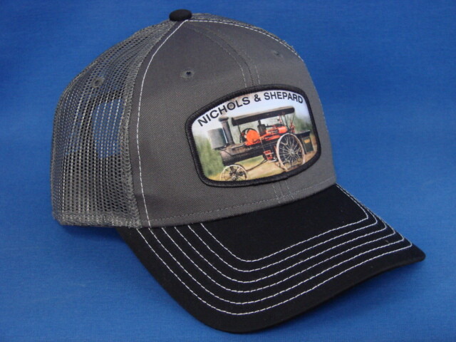 Nichols & Shepard Steam Tractor Hat – Black/White/Charcoal Twill & Mesh