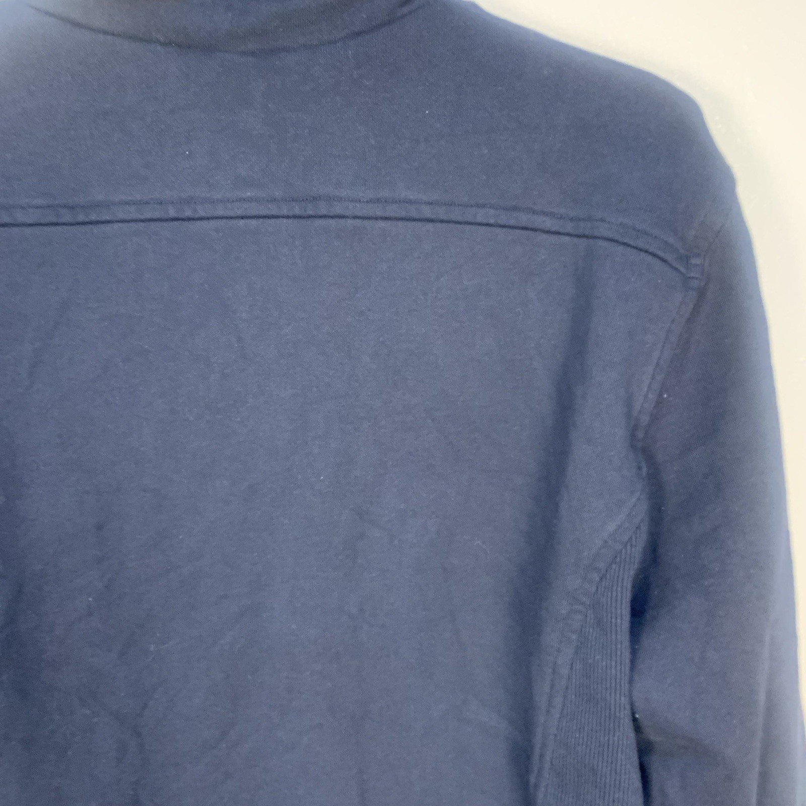 Escada Sport Front Zipper Logo Embroidered Sweatshirt Jacket Drawstring Navy M