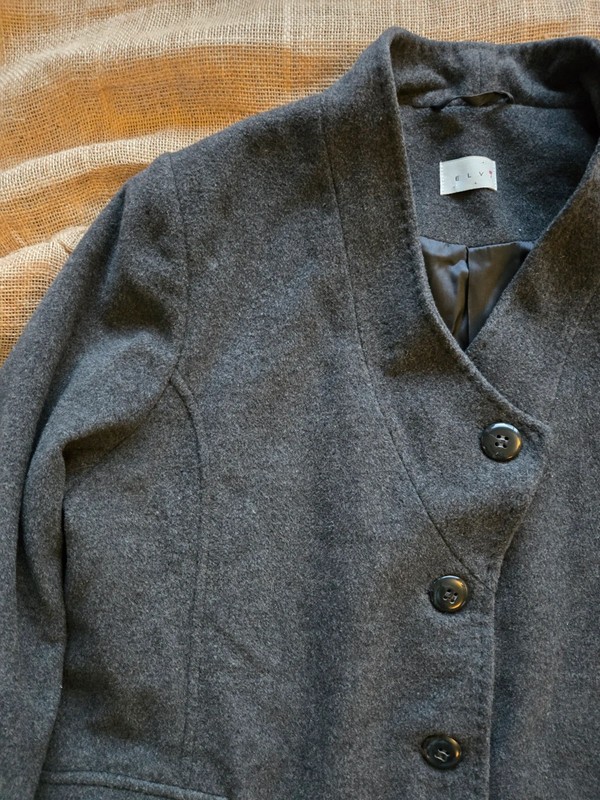 ELVI Grey Virgin Wool & Cashmere Jacket | Size 22 | Quiet Luxury