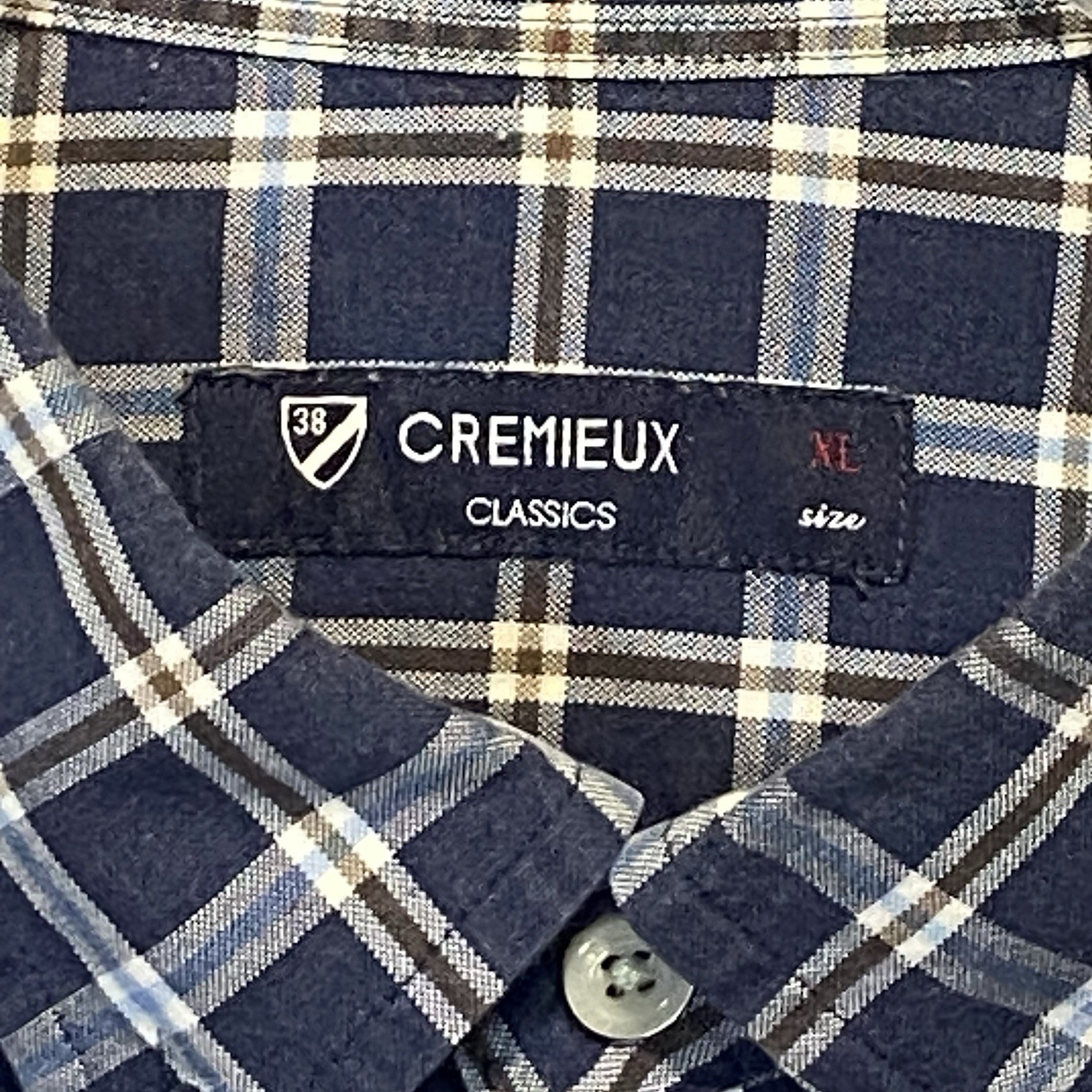Men’s XL Cremieux Blue Plaid Long Sleeve Button Down Shirt