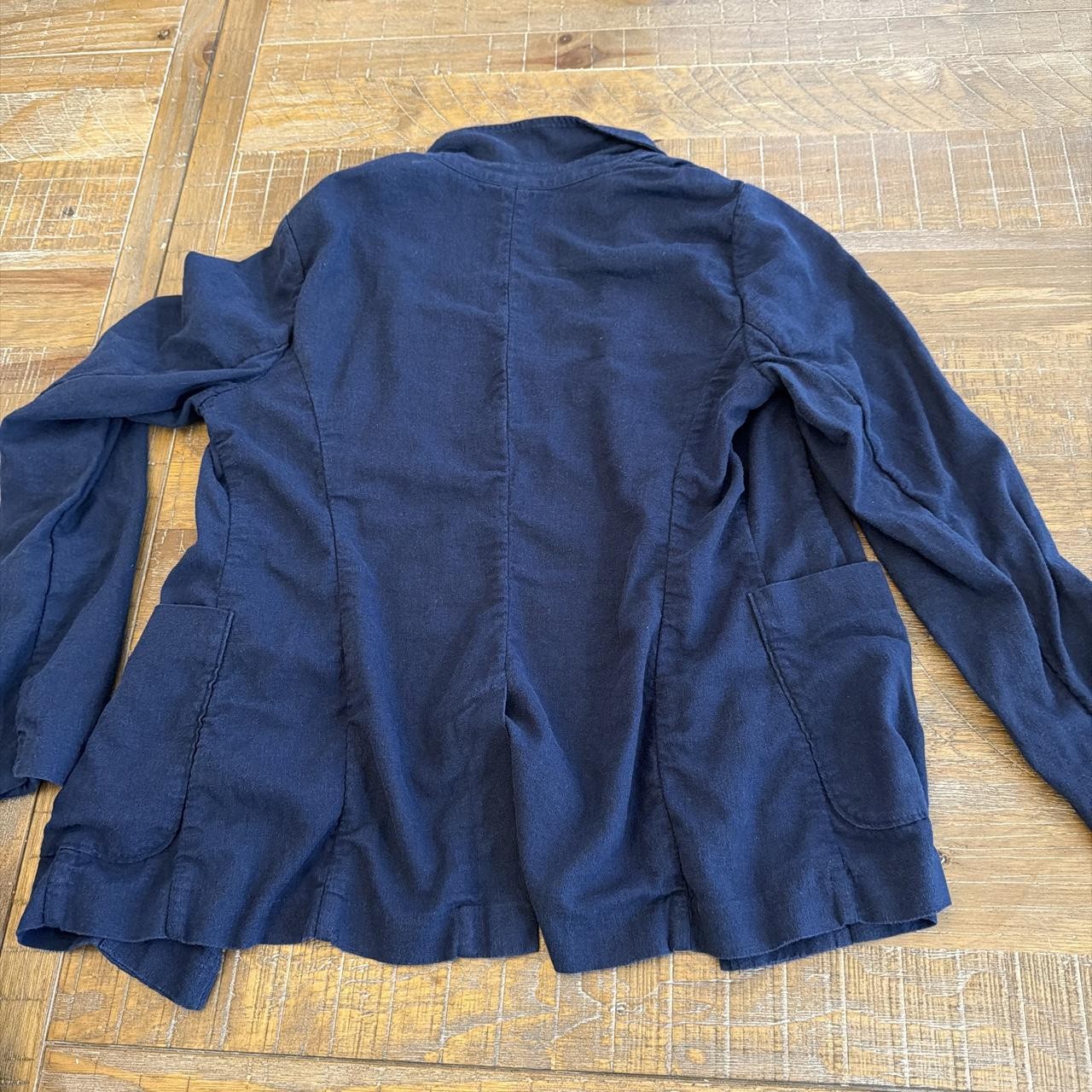 Caslon Navy Linen Blend Blazer Women Size S Lightweight