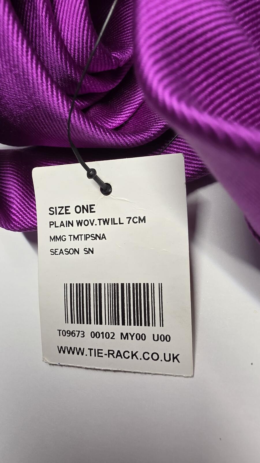 Tie Rack Purple Plain Twill Necktie 7cm