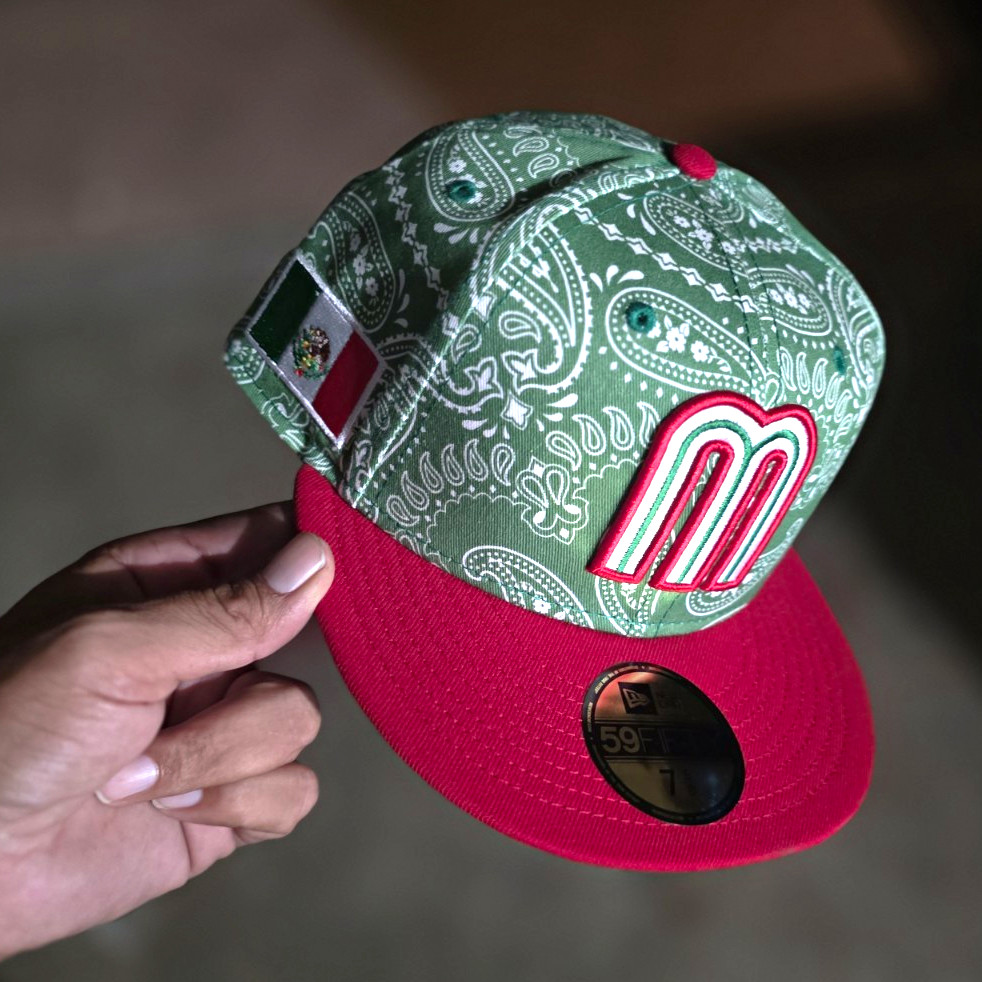 New Era 59FIFTY Baseball Cap Fitted Green/Red Paisley Men’s 7 5/8
