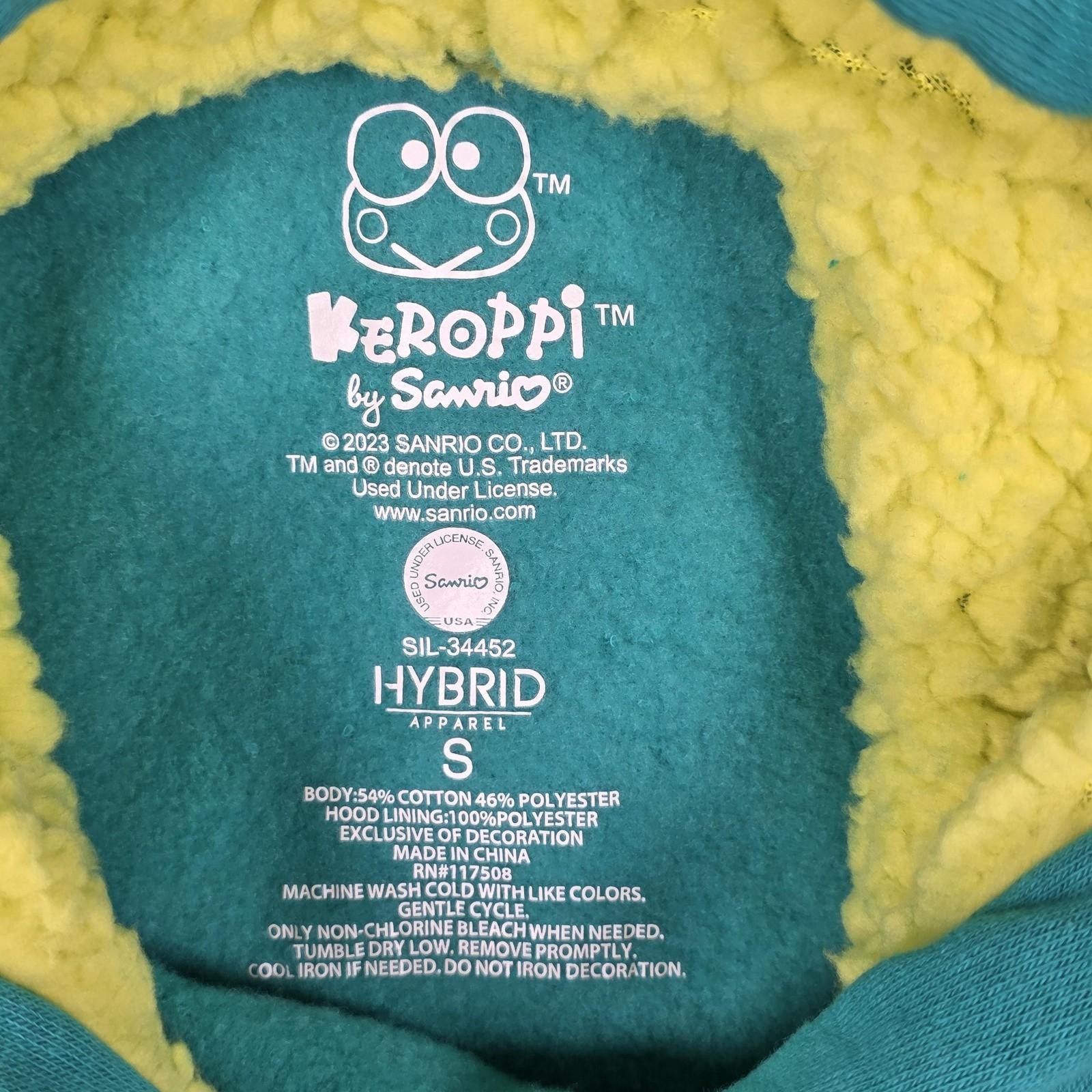 Keroppi Hoodie Womens Small Sanrio Hybrid Apparel Pullover Fleece Sherpa Lined