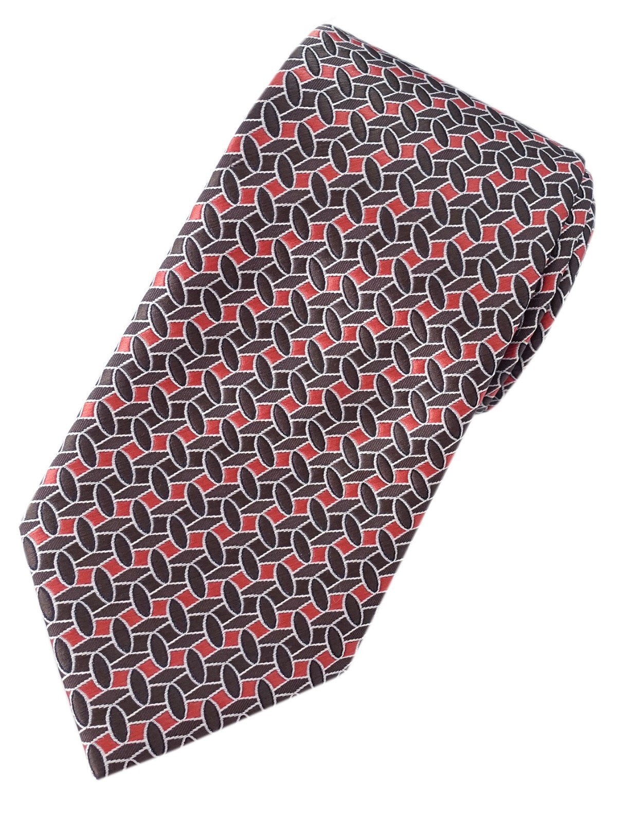 Extra Long Mens 63″ Tie Woven Jacquard Coffee/Brown XL Necktie 160cm 2PCS Pack