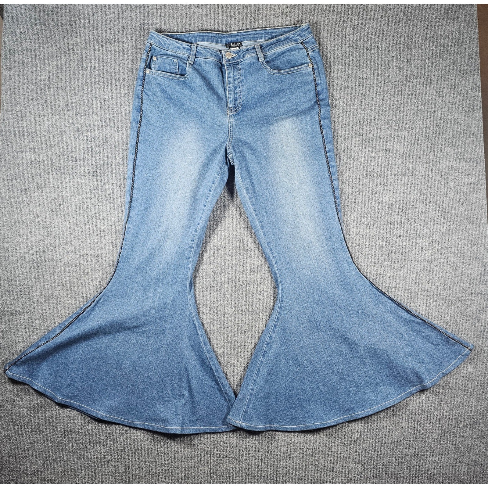 VENUS Women’s 14 Extreme Bell Bottom Jeans Y2K Boho Hippie Wide Flare Denim