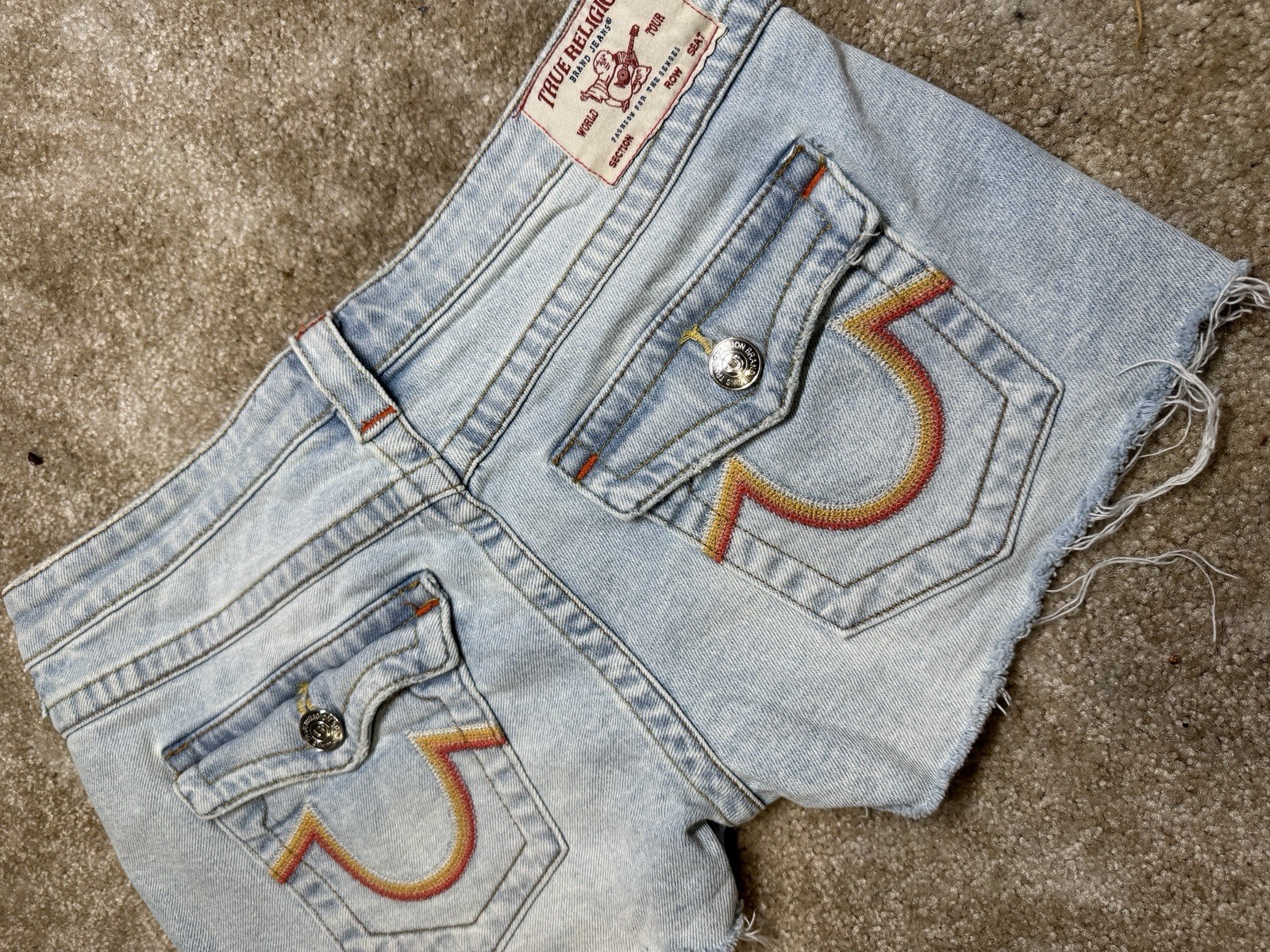True Religion Brand Jeans Joey Cut-off Distressed womens jean Shorts size 30 NEW