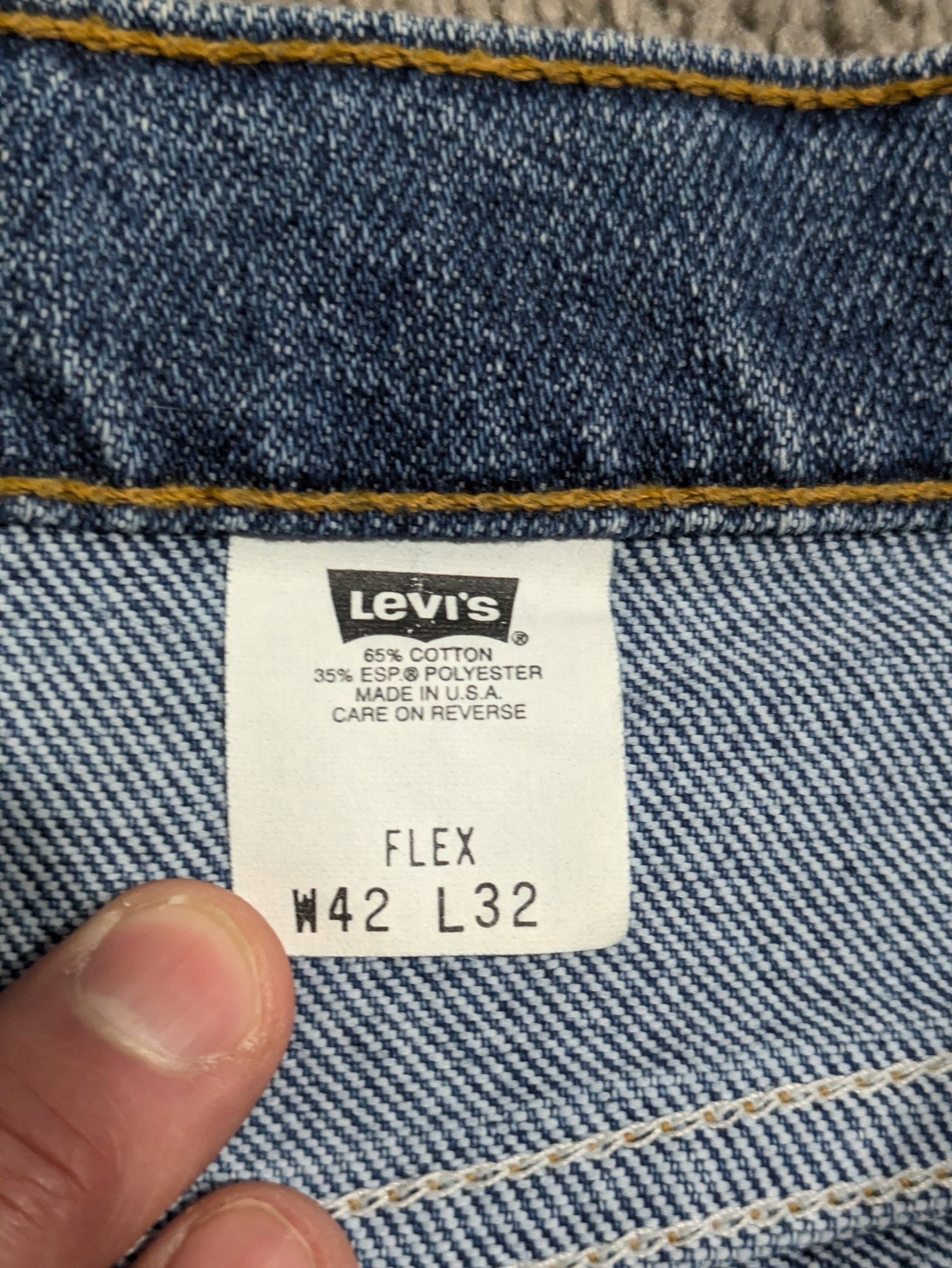 NEW Vintage Levi’s 540 Relaxed Fit Blue Jeans Men’s Sz 42×32 Brown Tab Flex 90’s